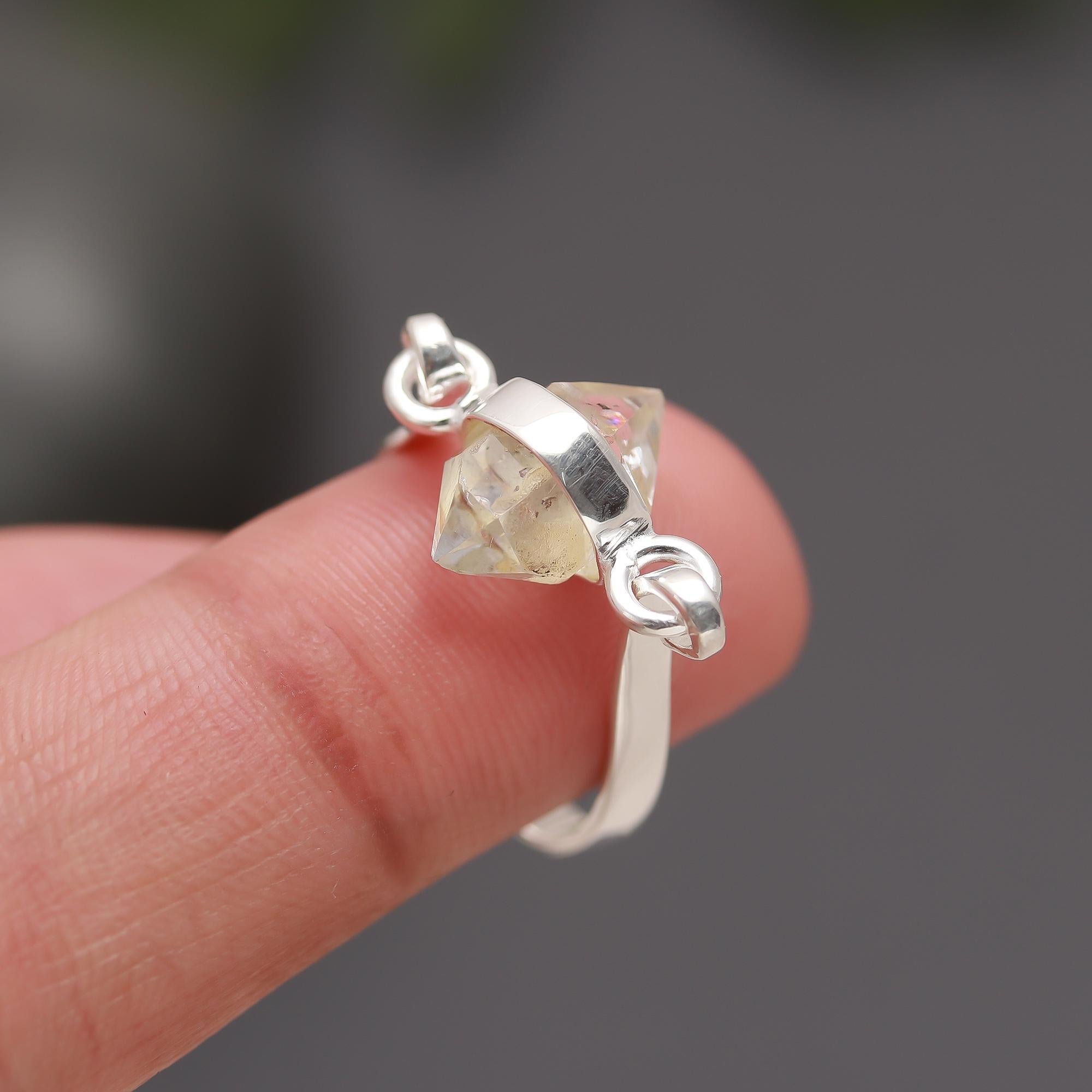 925 Silver Raw Quartz Ring