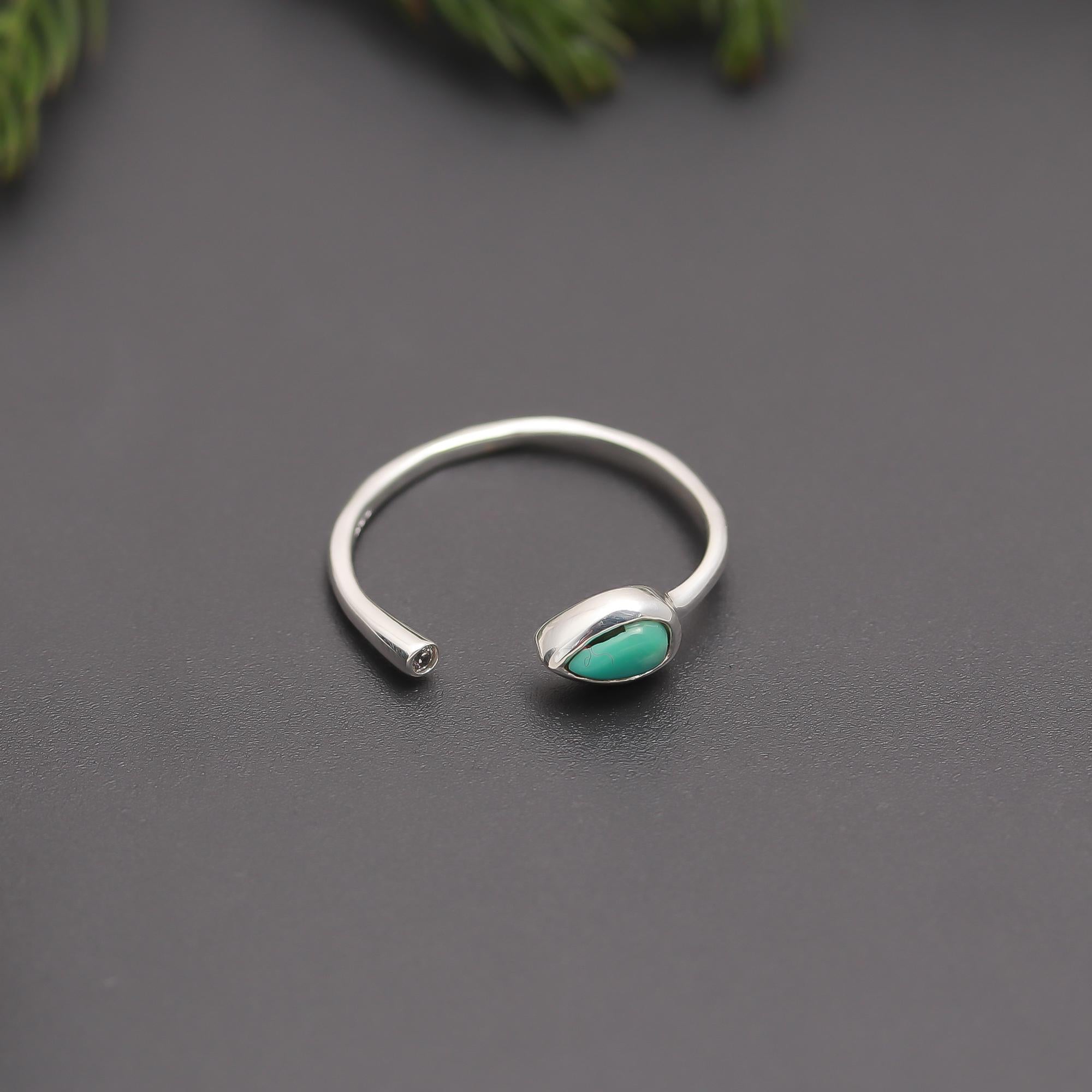 925 Silver Turquoise Open Band Ring
