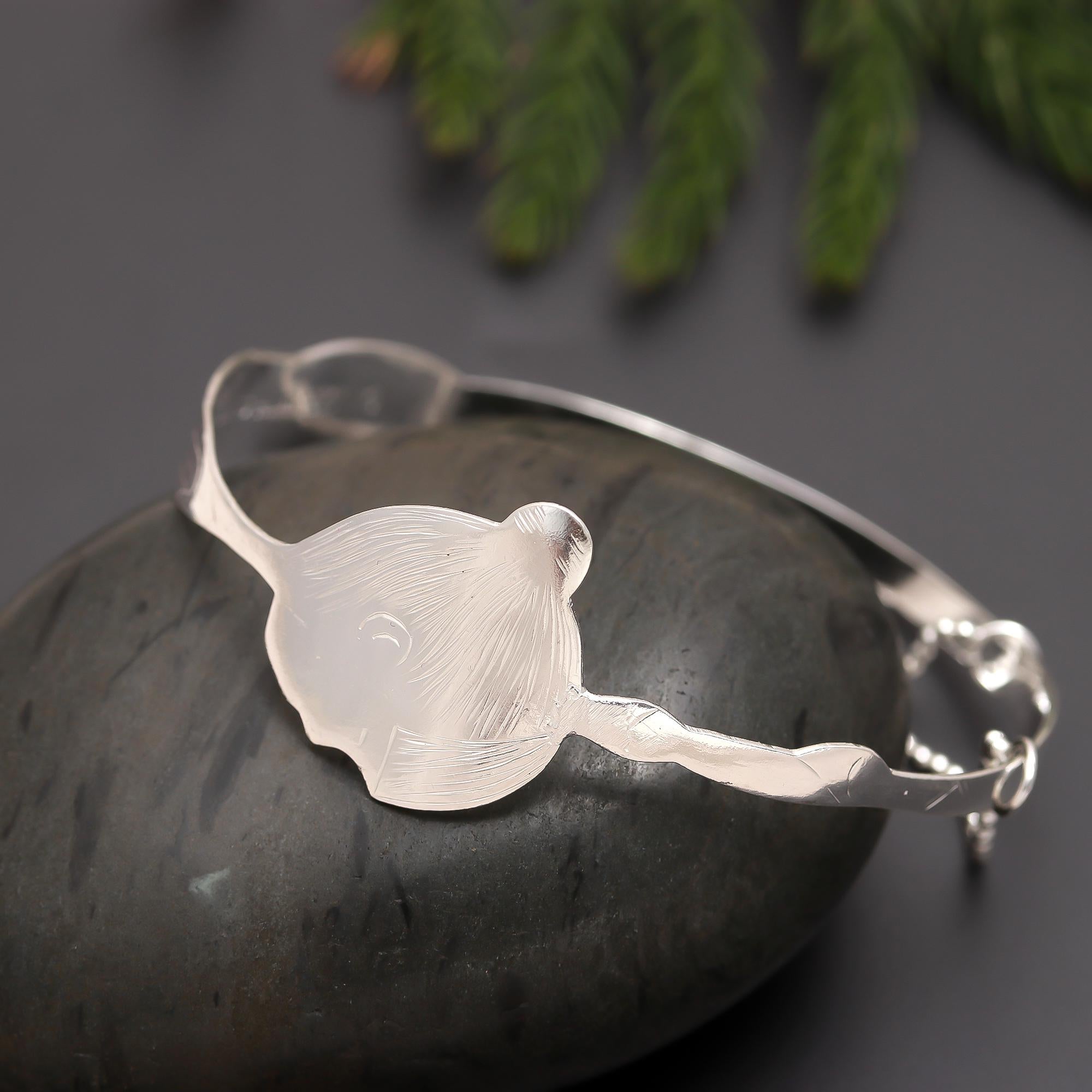 925 Silver Charm Chain Bangle Bracelet