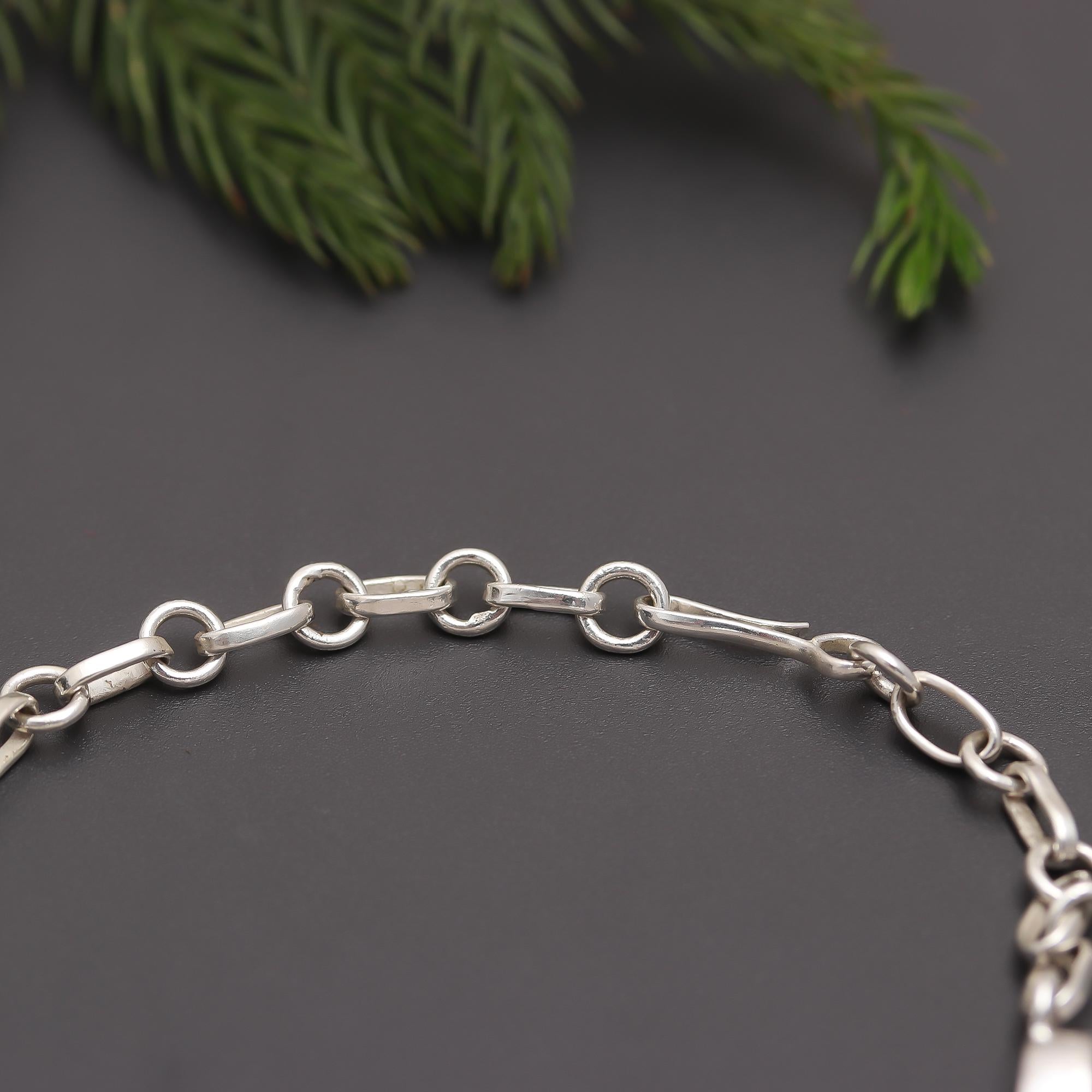 925 Silver Oval Cut Iolite Link Bracelet