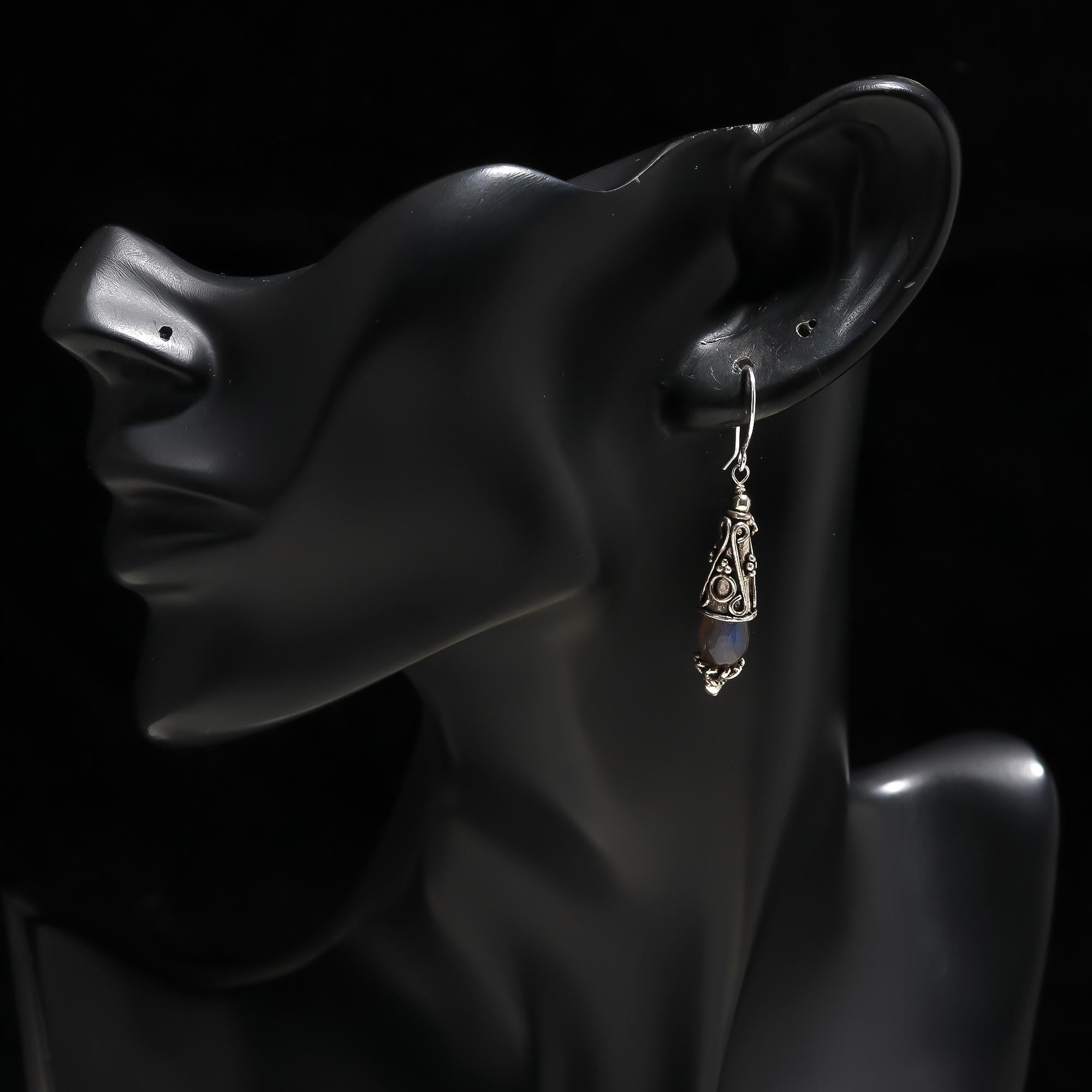 925 Silver Labradorite Dangle Earrings