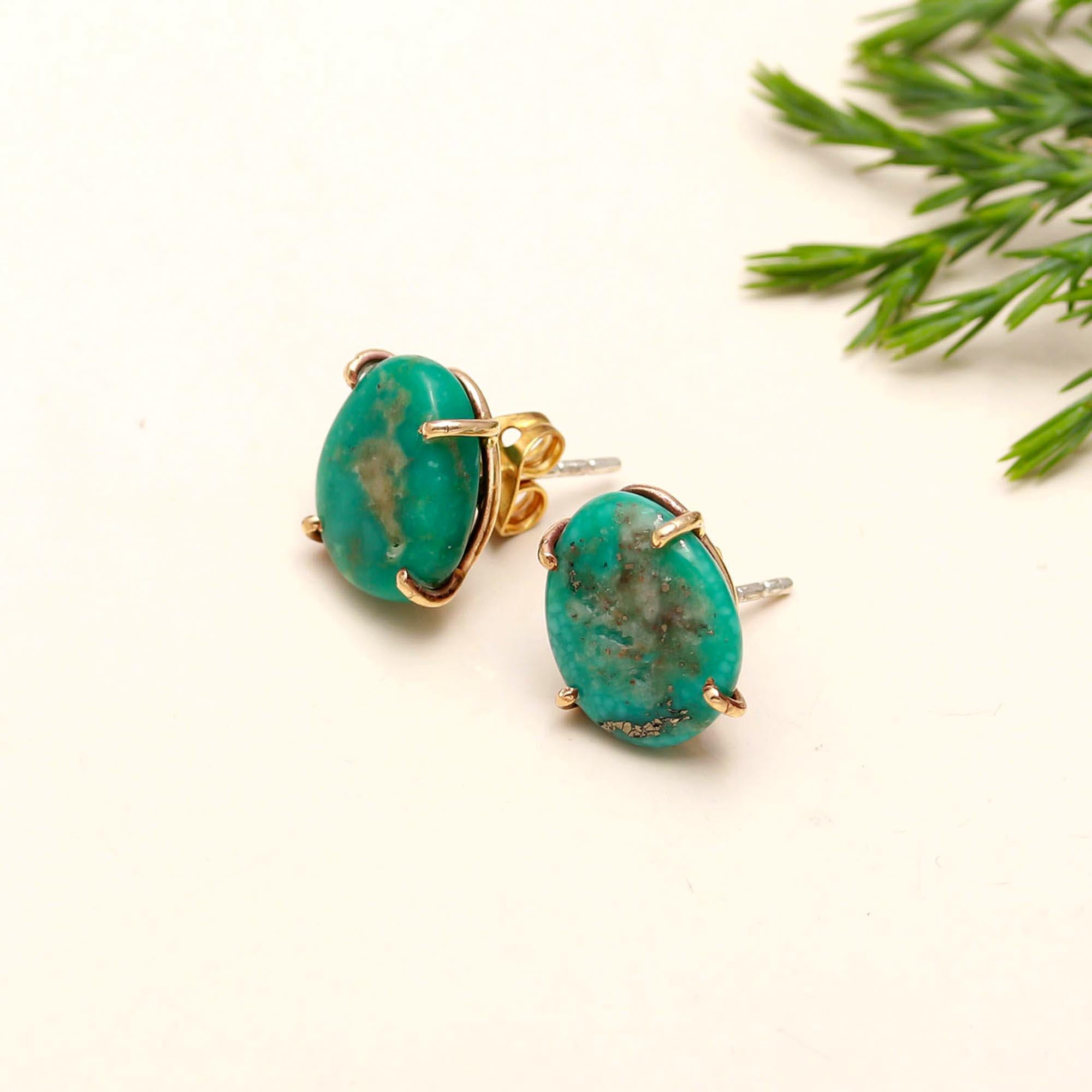925 Silver Turquoise Stud Earrings
