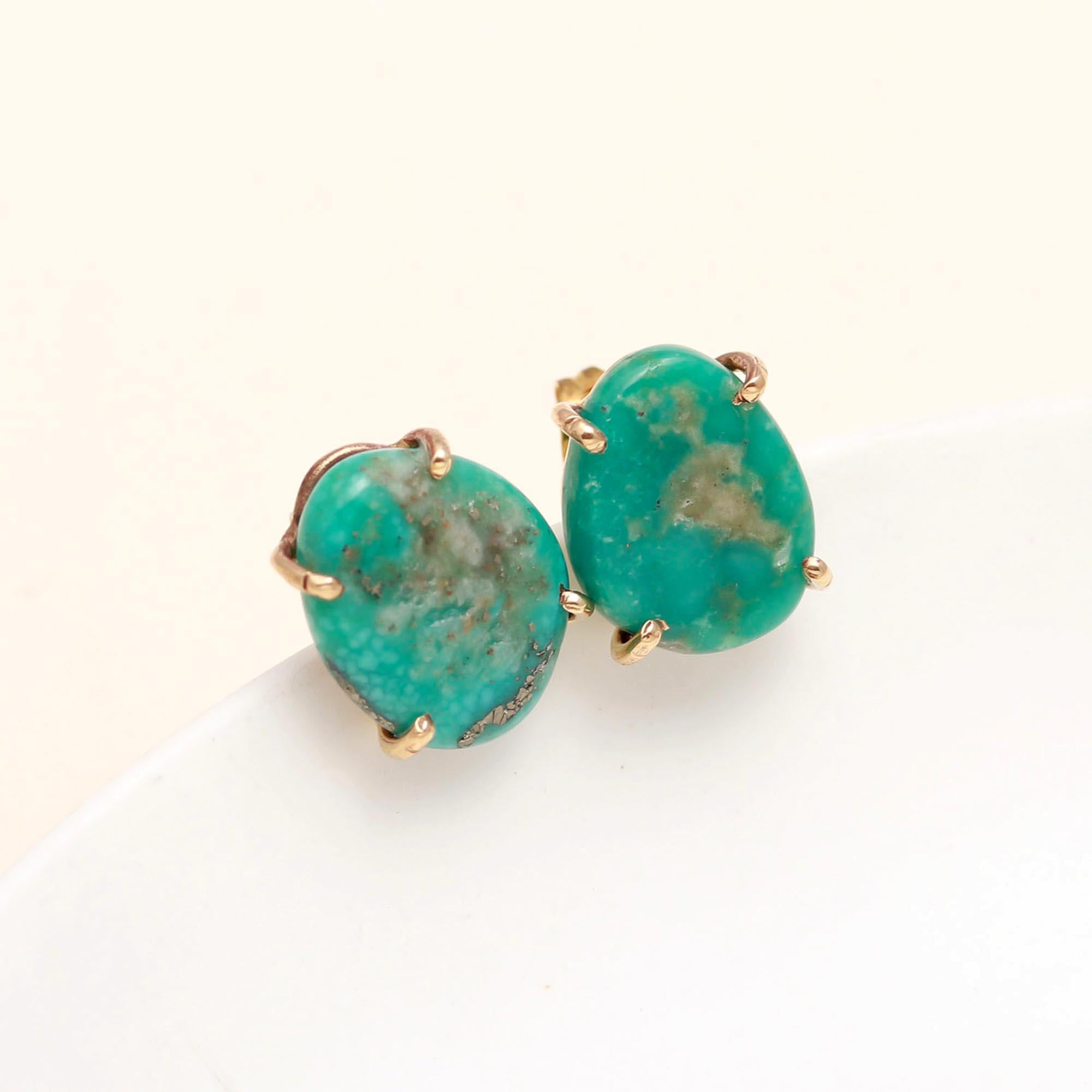 925 Silver Turquoise Stud Earrings