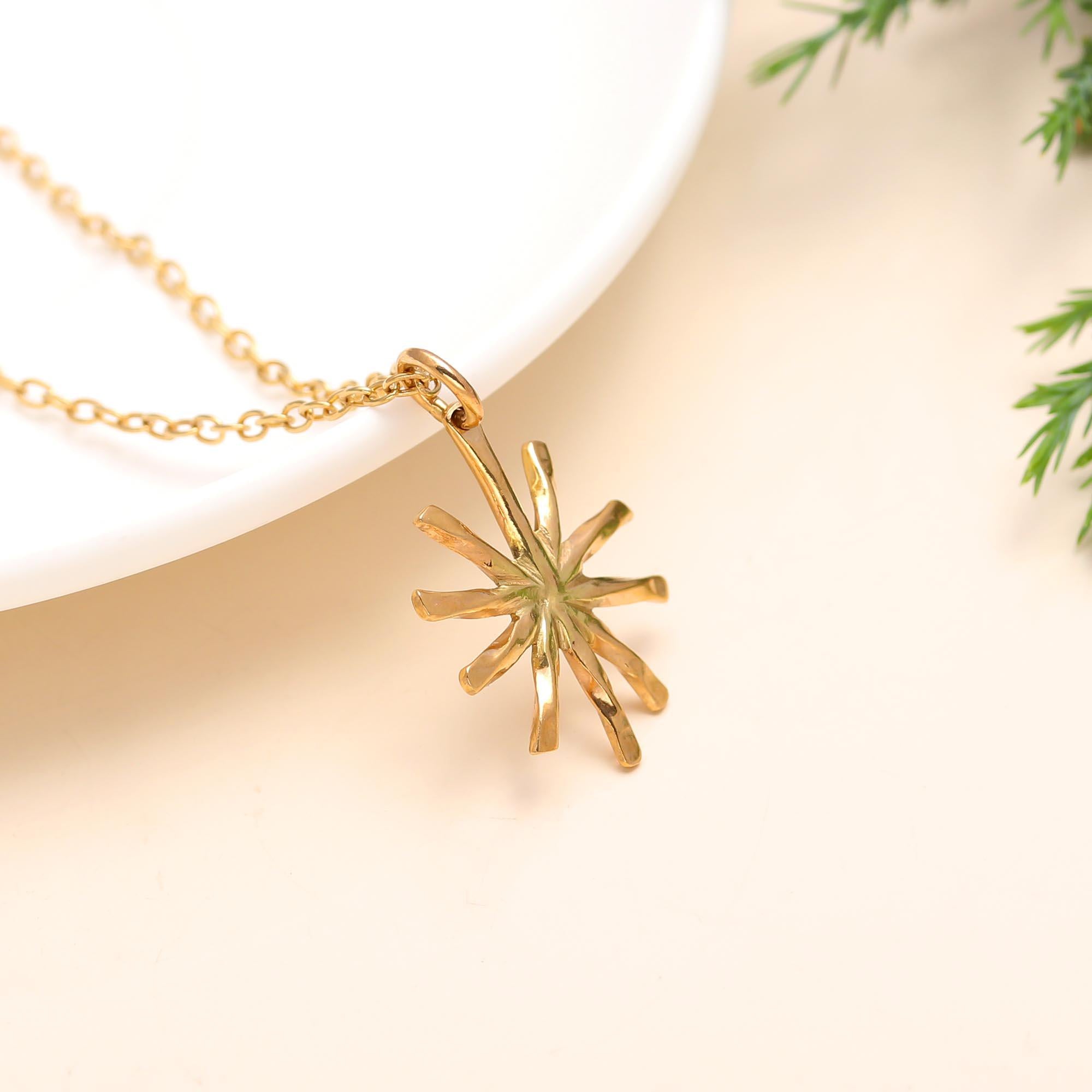 925 Silver Starburst Pendant Necklace
