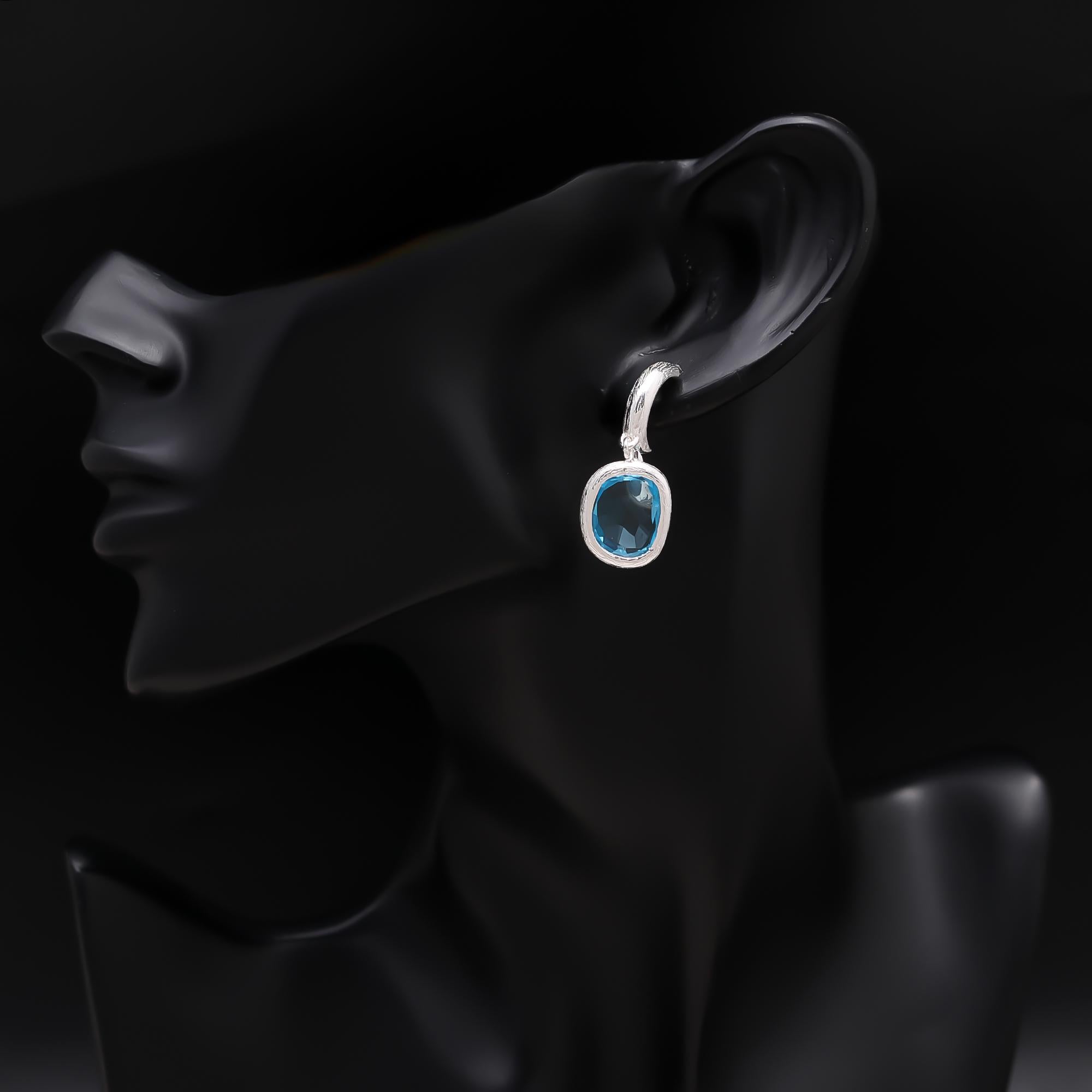 The London Arc: Blue Topaz Silver Earrings