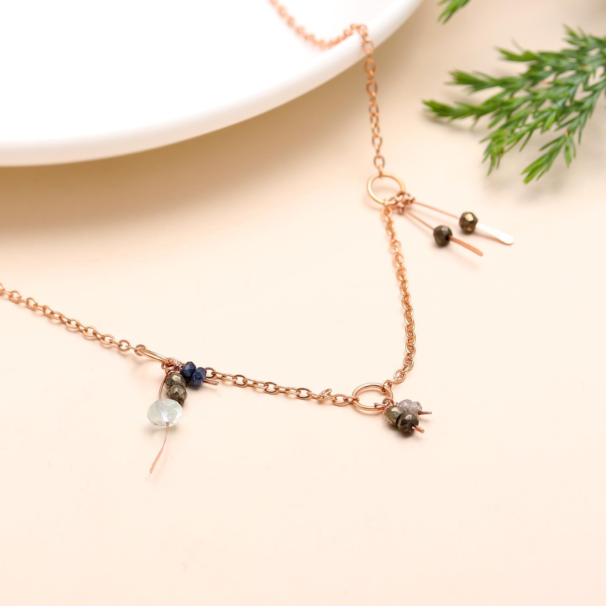 925 Silver Mixed Charm Lariat Necklace
