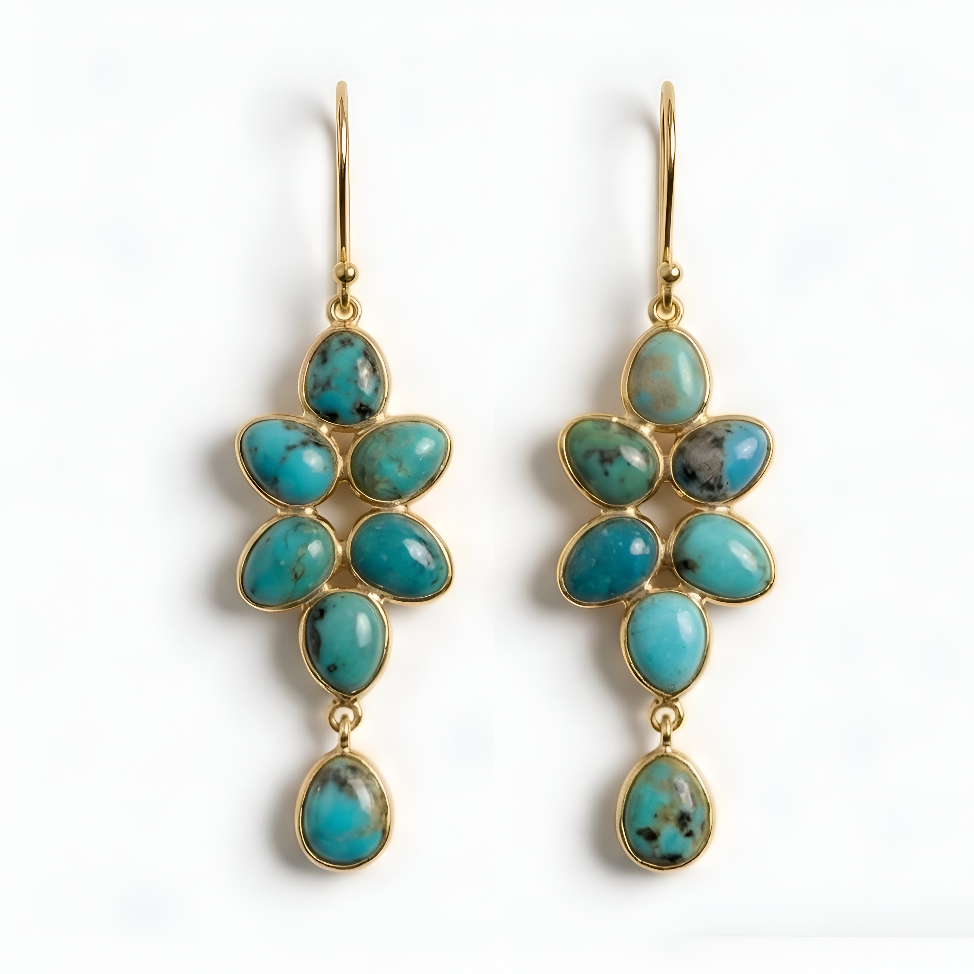 The Navajo Cascade: Turquoise Drop Earrings