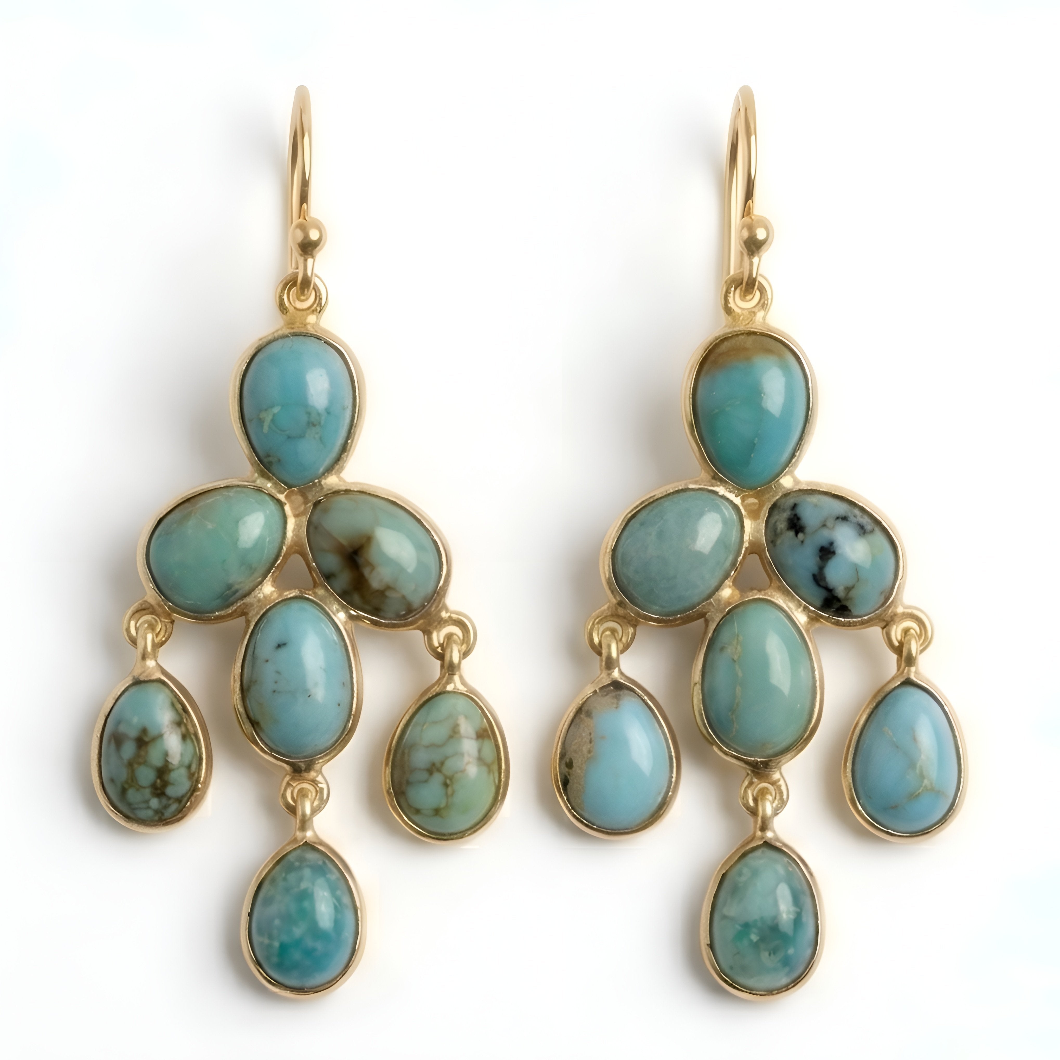 The Santa Fe Chandelier: Turquoise Tiered Cascade Earrings