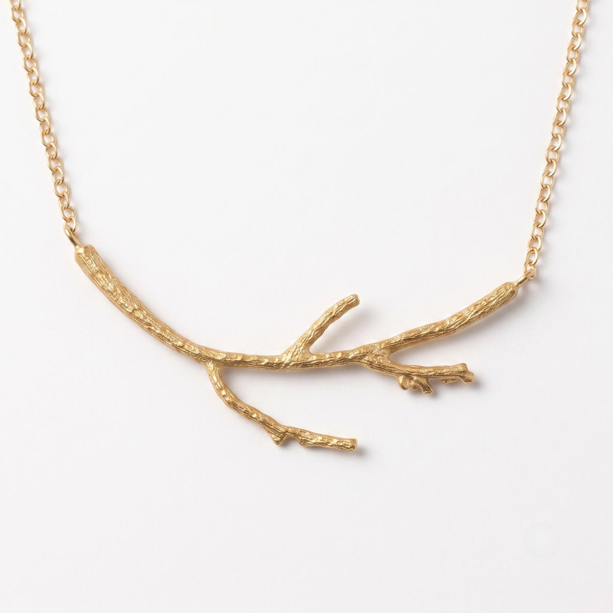 The Rowan Branch: Textured Twig Bar Necklace