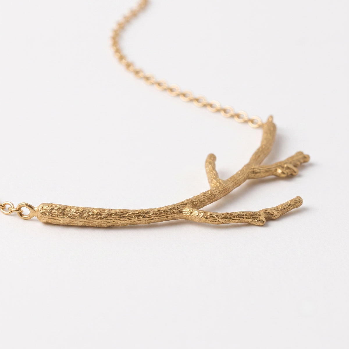 The Rowan Branch: Textured Twig Bar Necklace