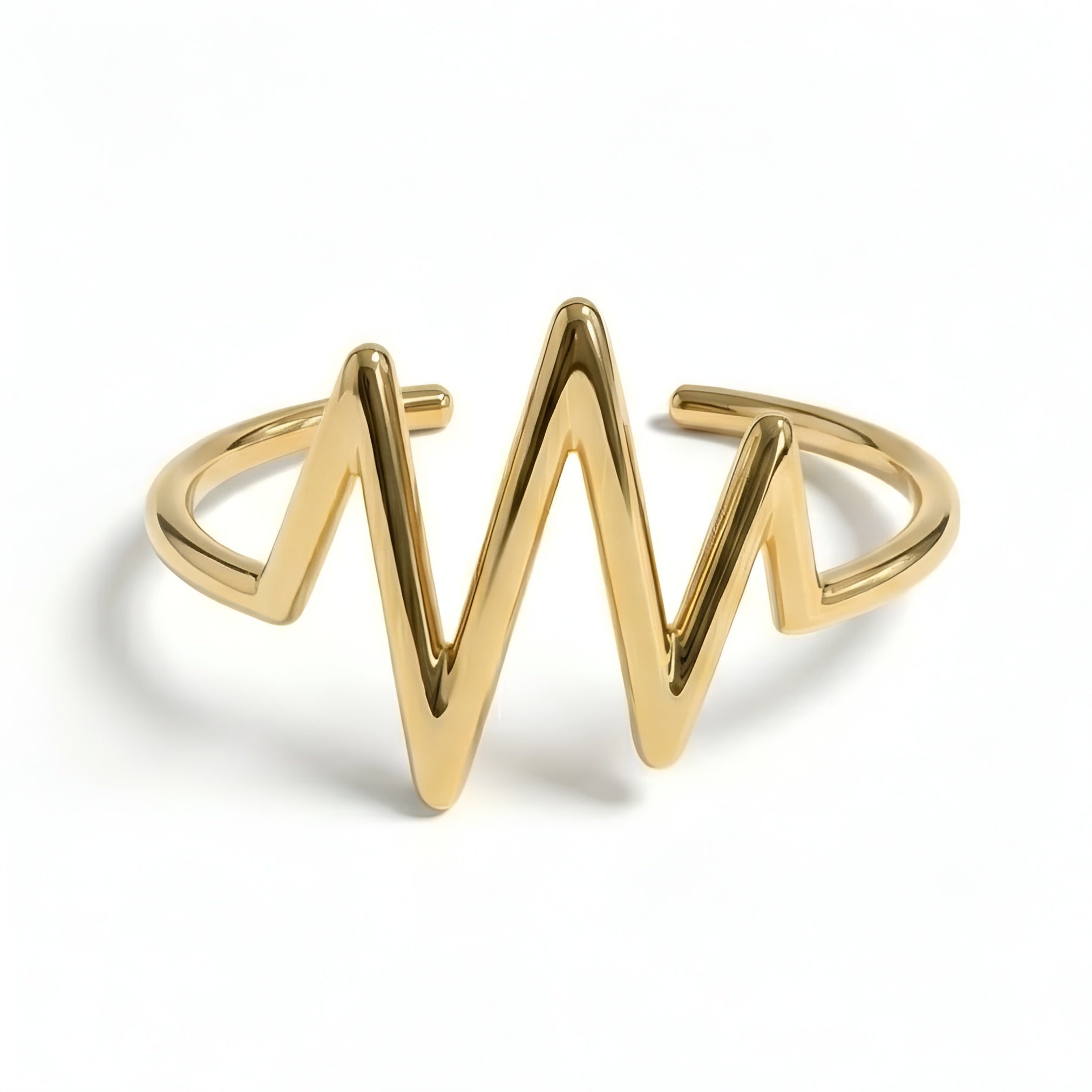 The Aesculapius Pulse: Heartbeat Wave Open Cuff Bracelet