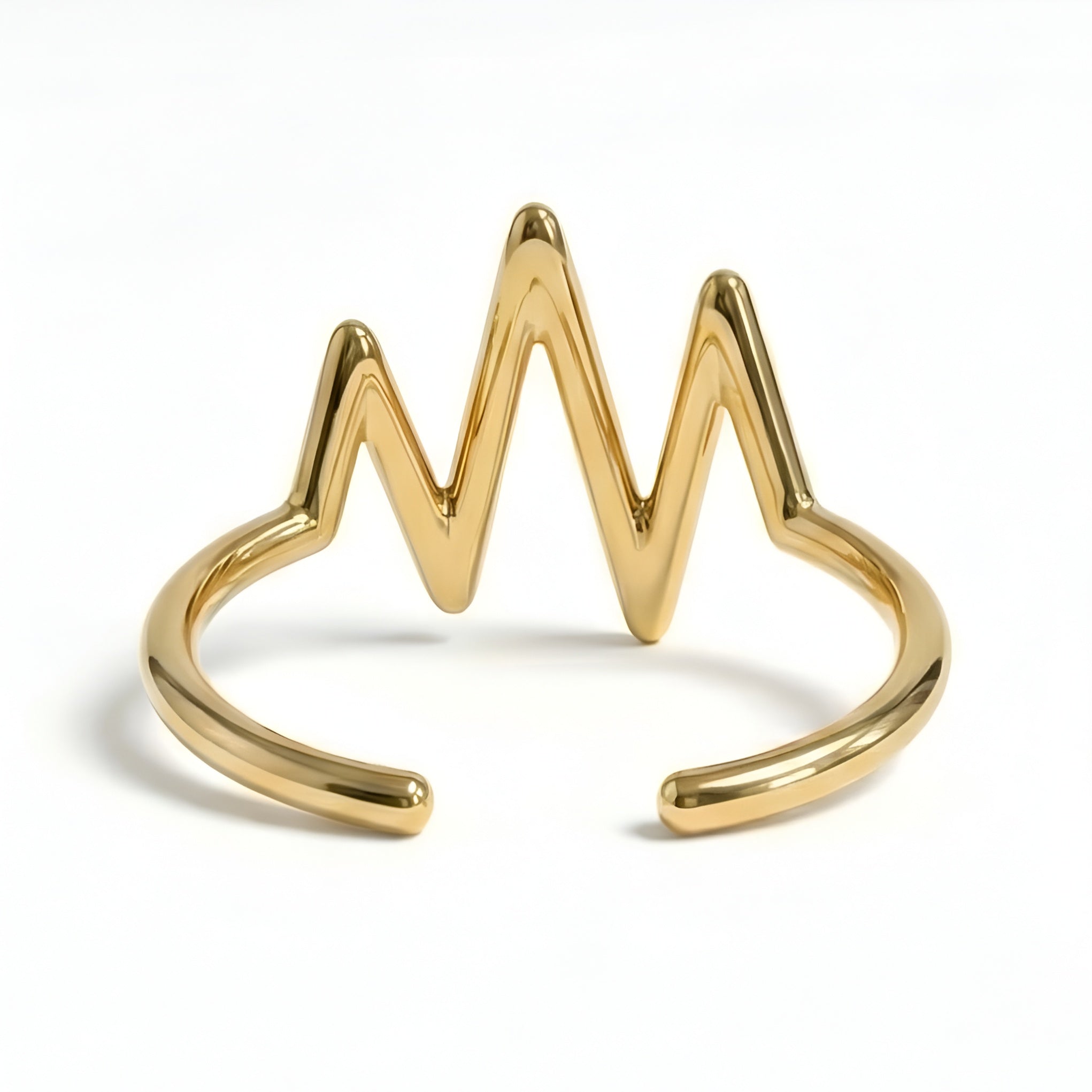 The Aesculapius Pulse: Heartbeat Wave Open Cuff Bracelet