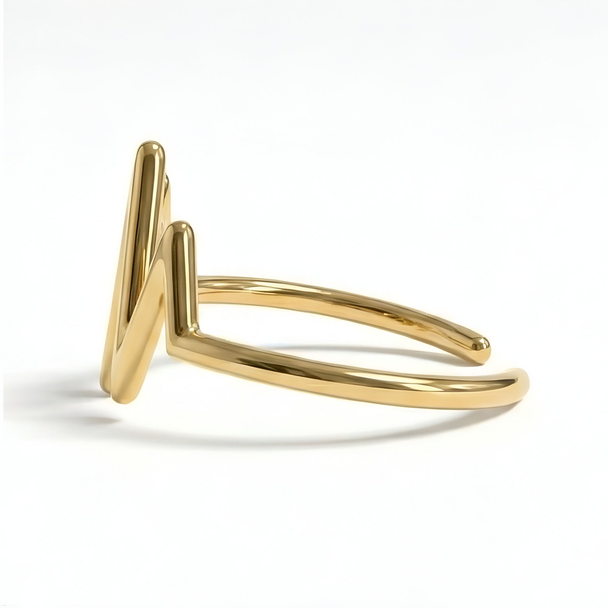 The Aesculapius Pulse: Heartbeat Wave Open Cuff Bracelet