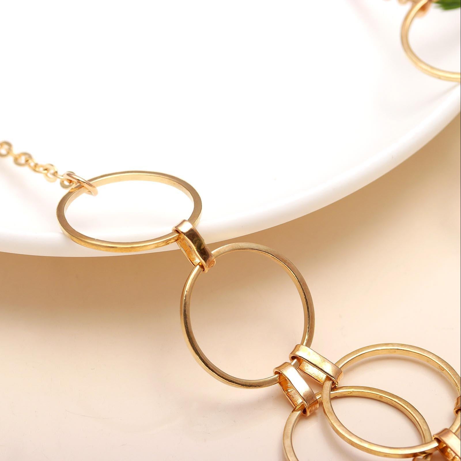 The Golden Armor: Interlocking Ring Bib Necklace