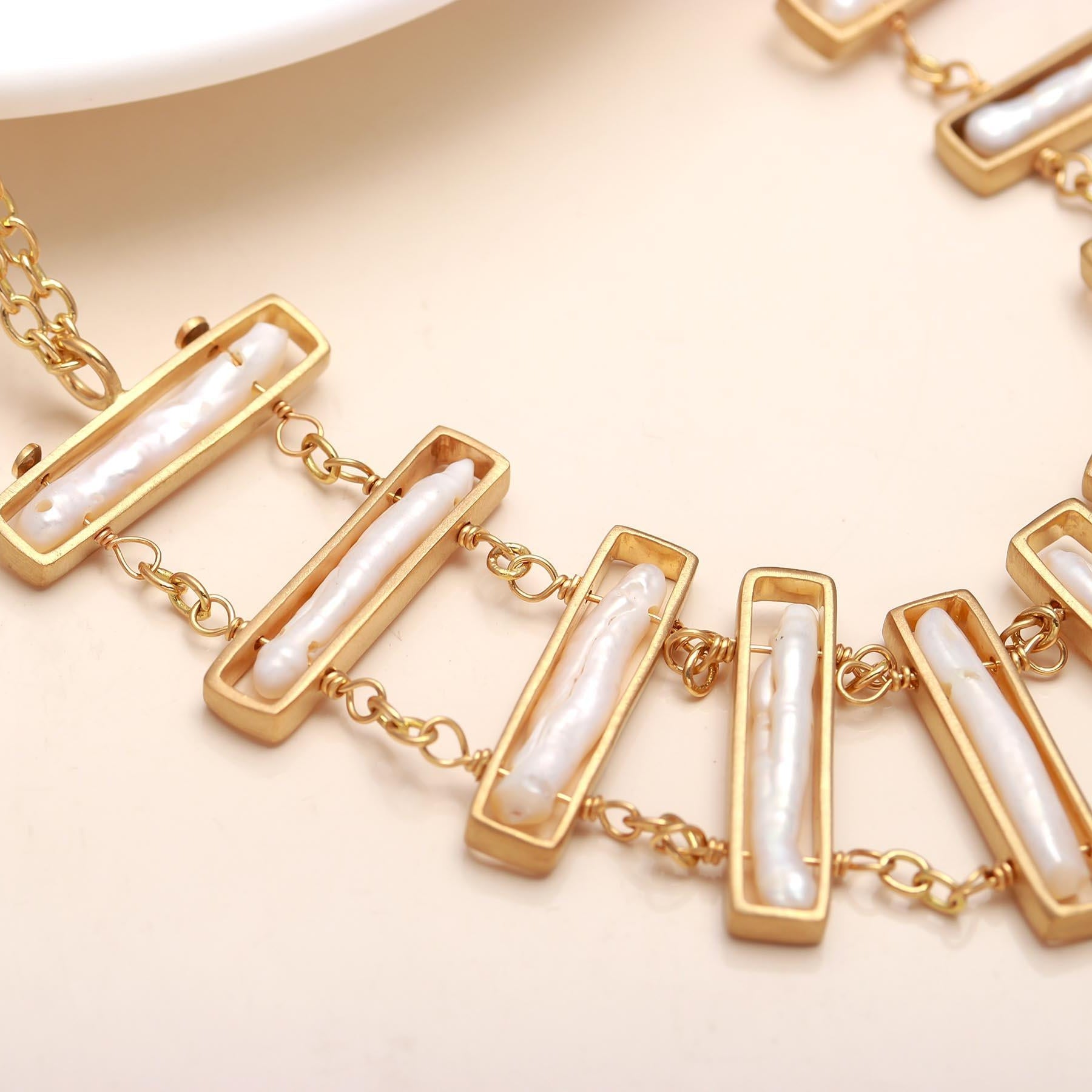 The Luminous Collar: Biwa Pearl Statement Necklace