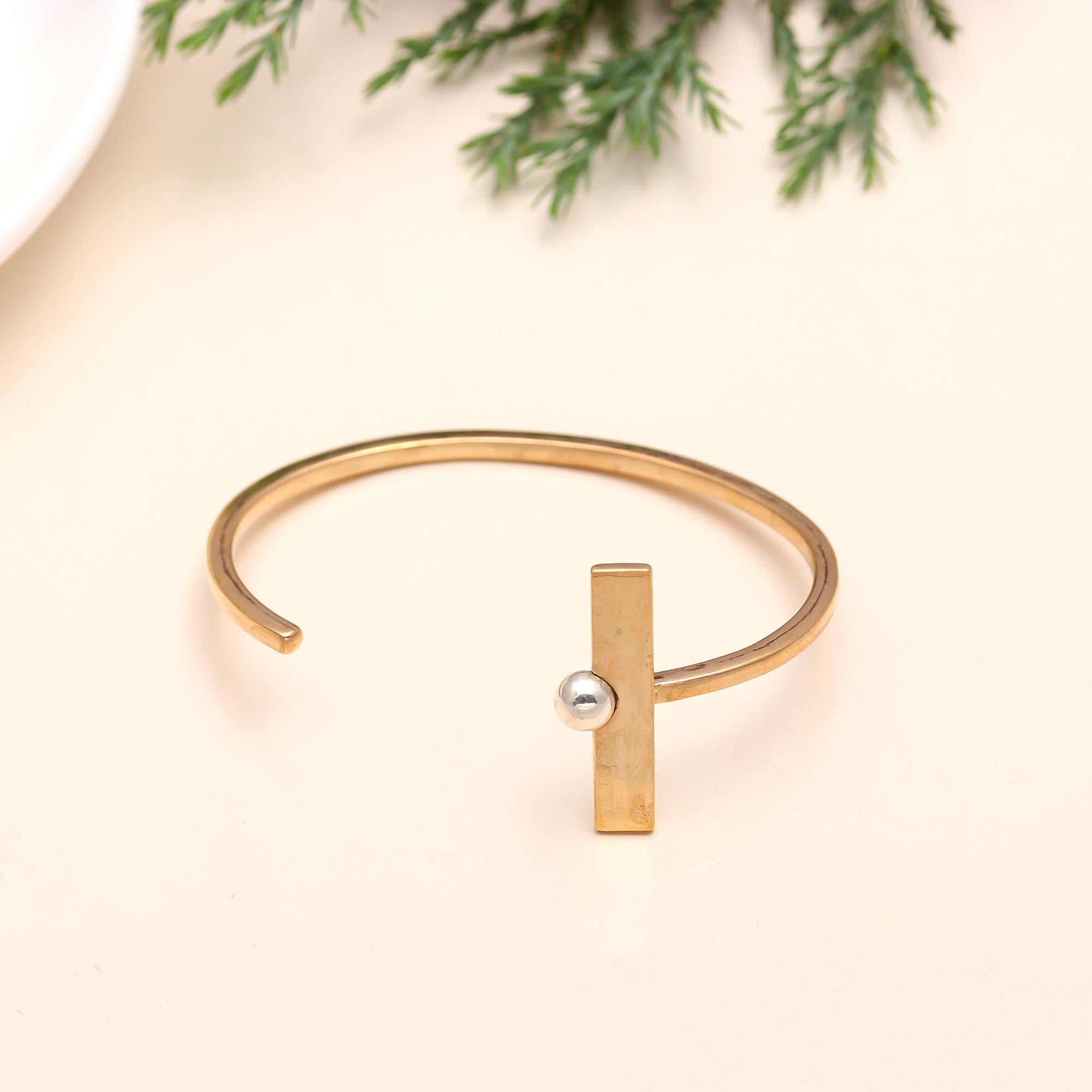 925 Silver Bar Open Cuff Bracelet