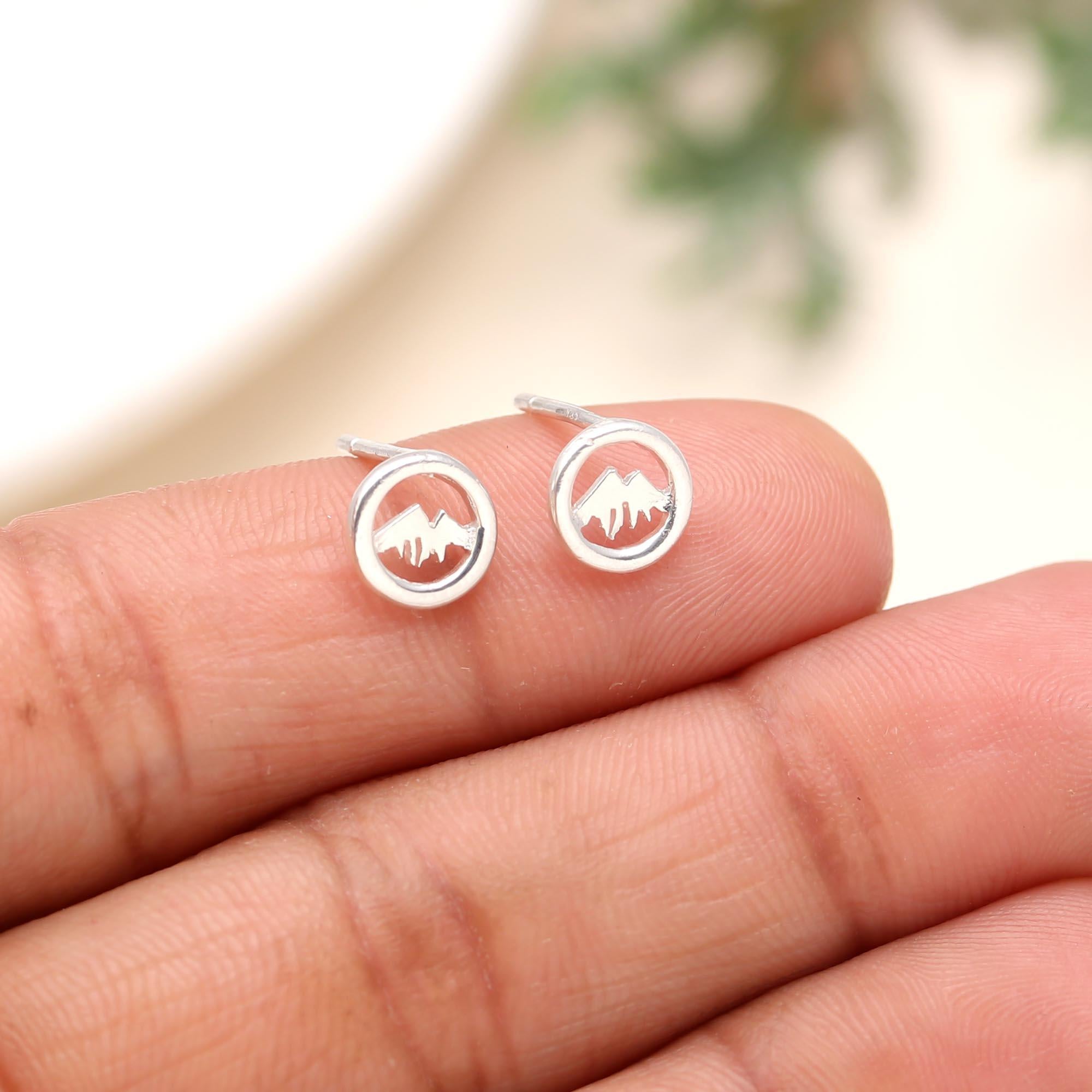 925 Sterling Silver Plain Stud Earrings