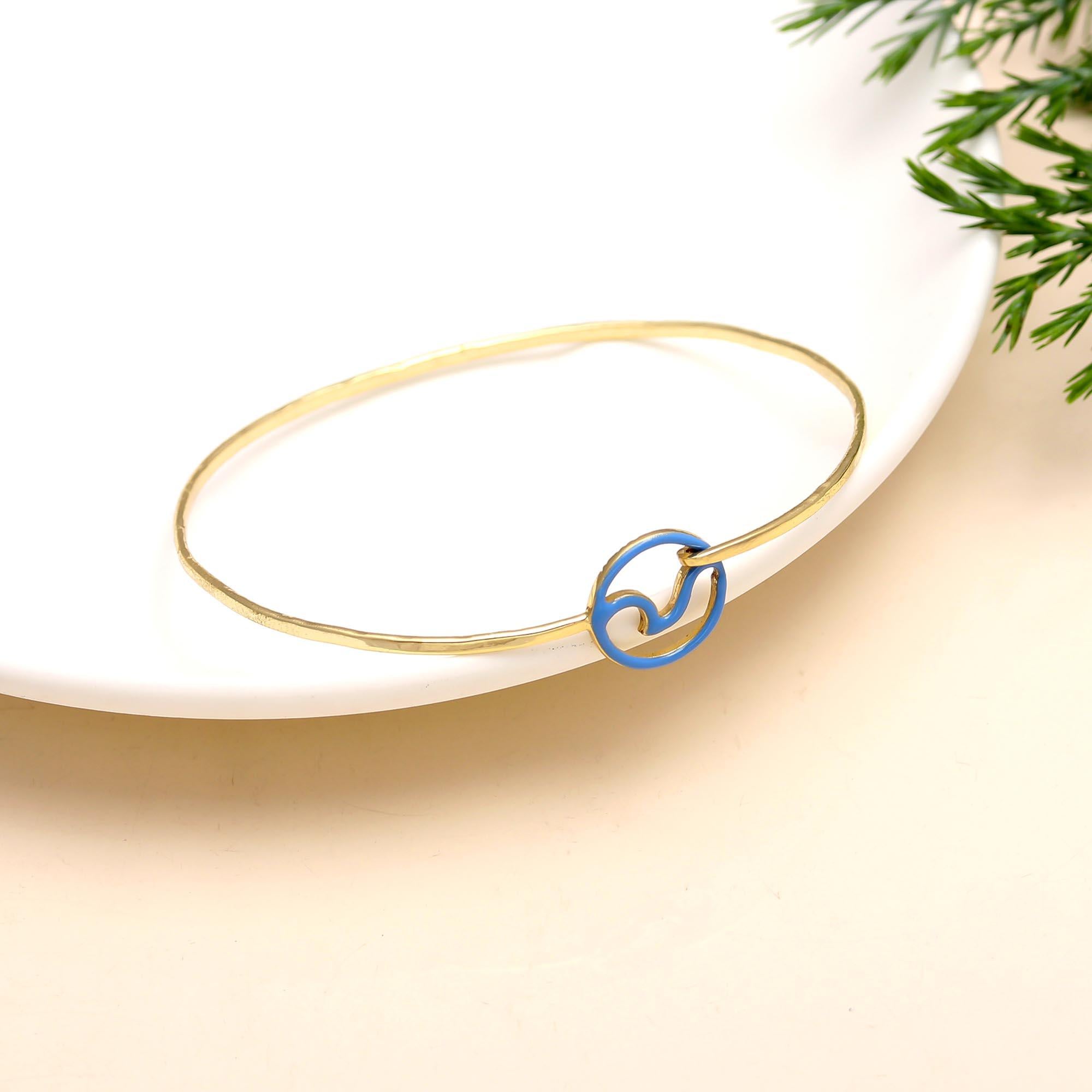 925 Silver Wave Circle Bangle