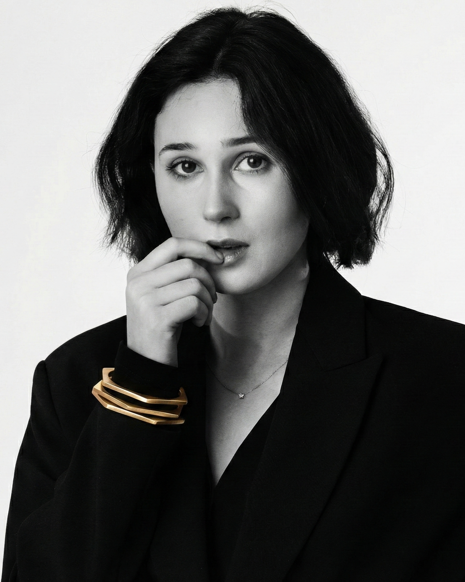 The Architectural Trio: Satin Gold Geometric Bangle Set