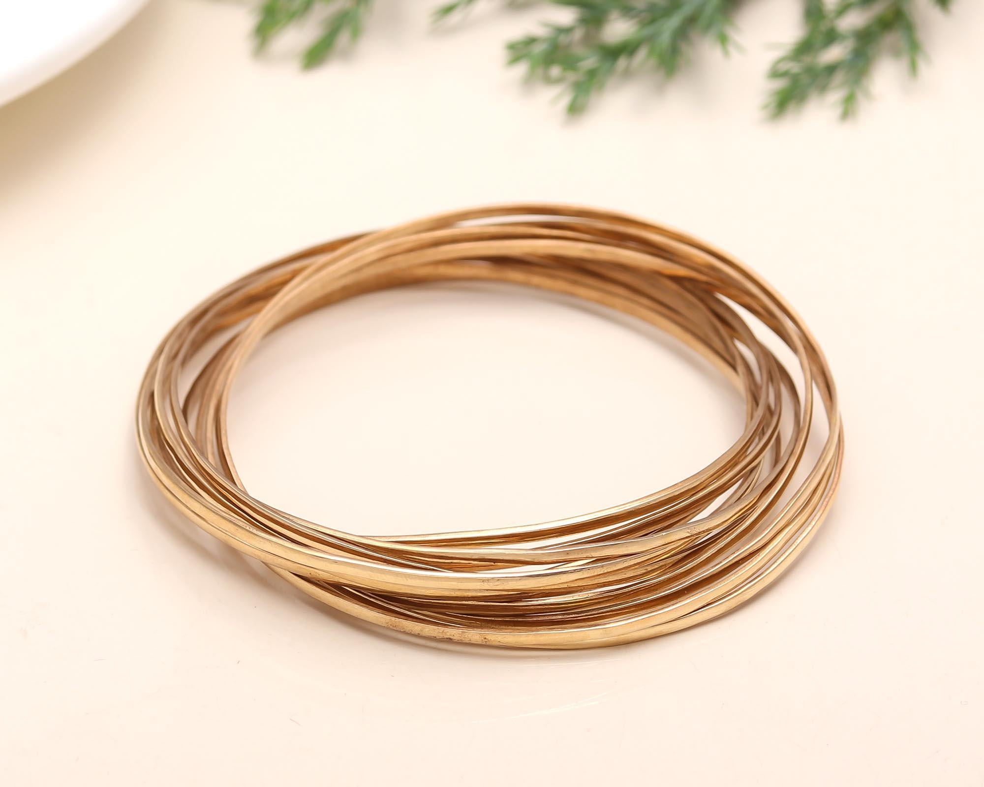 925 Silver Slim Stacked Bangle Bracelet