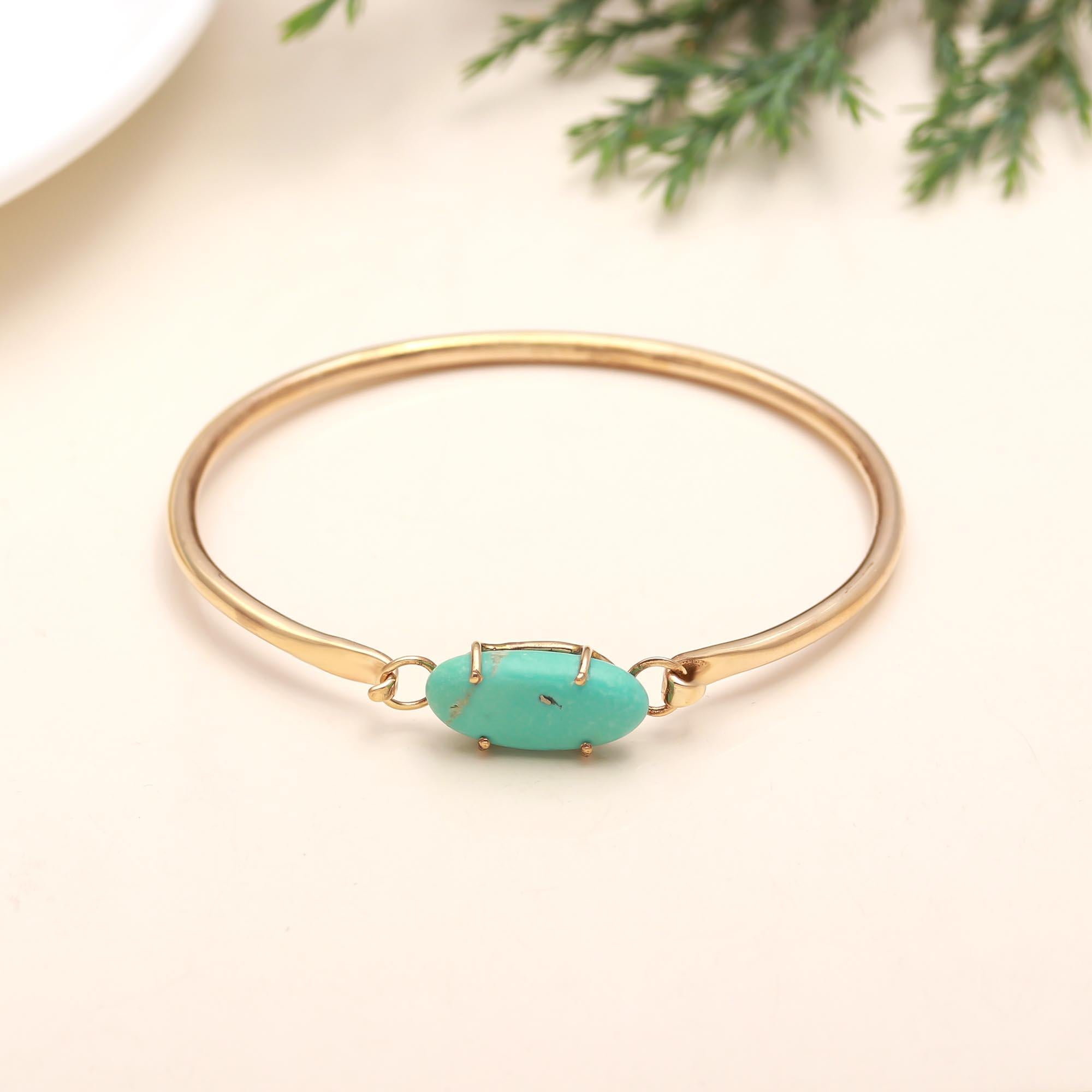 Turquoise Brass Cuff Bracelet