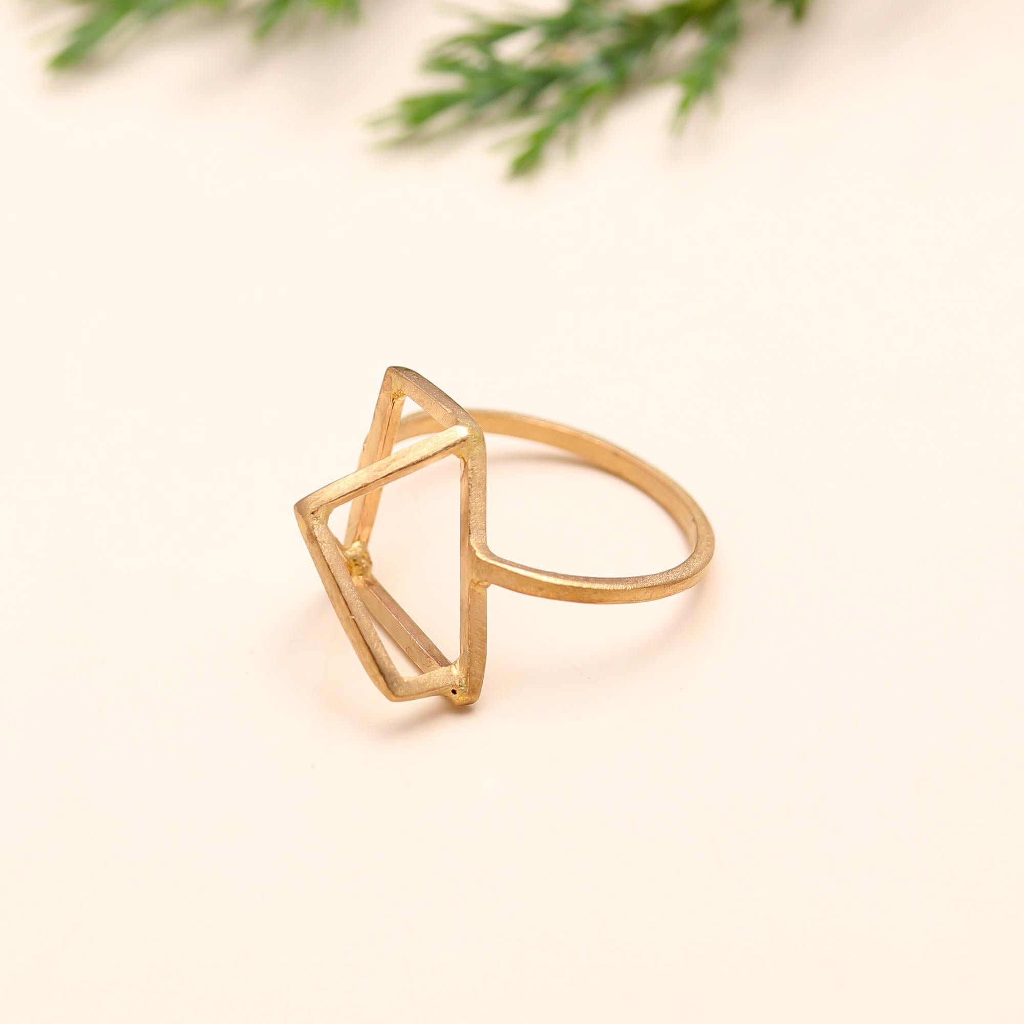 925 Silver Abstract Origami Ring