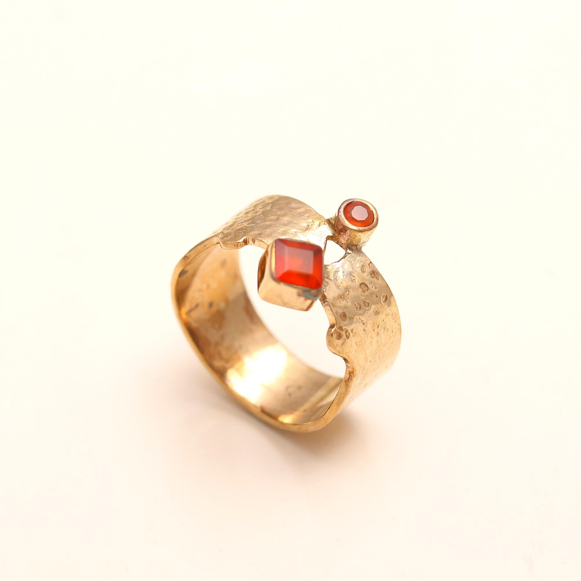 925 Silver Red Carnelian Ring