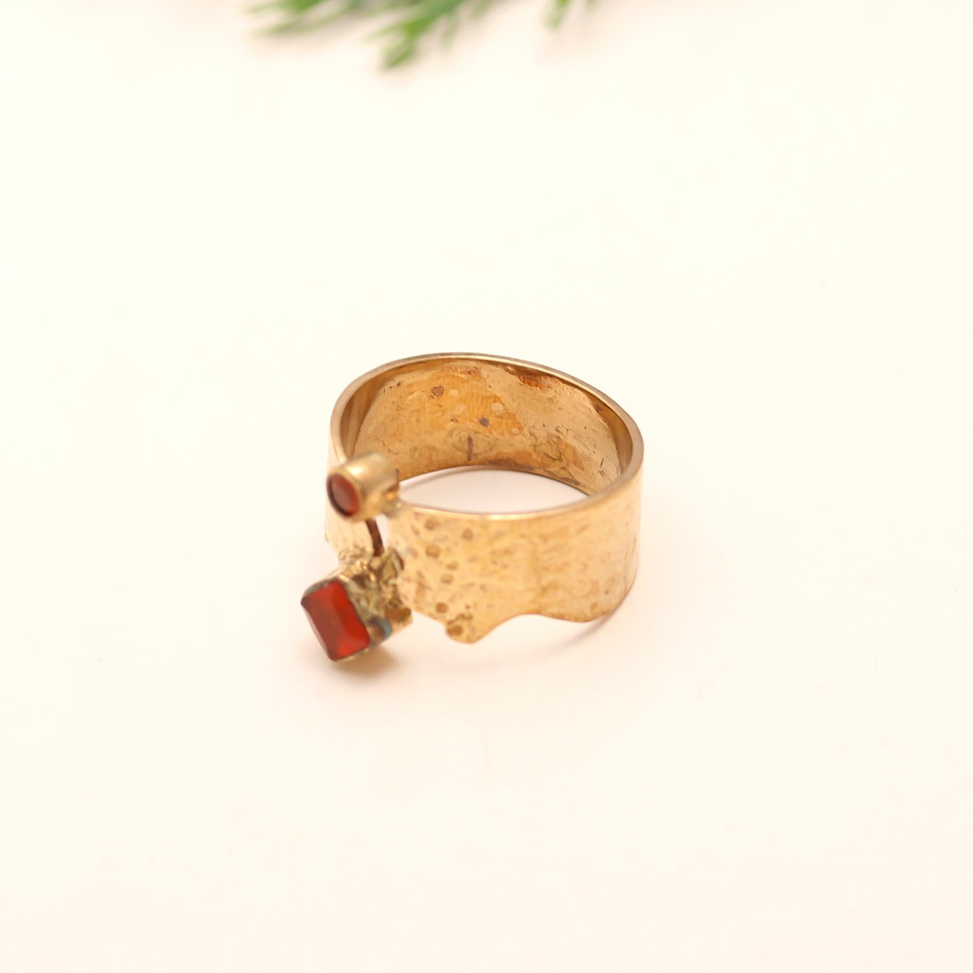 925 Silver Red Carnelian Ring