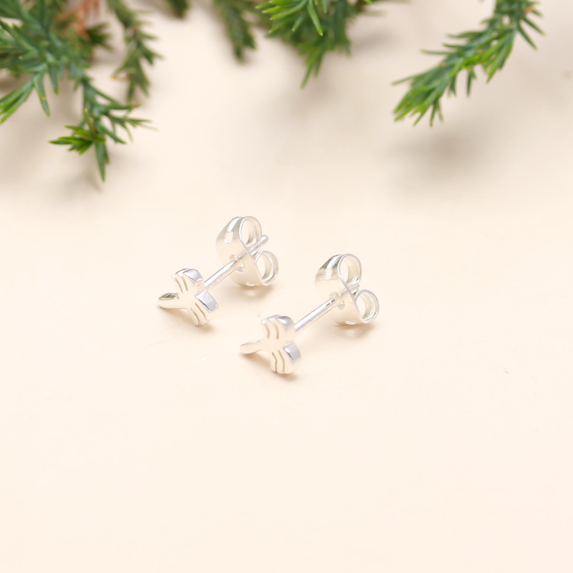 925 Sterling Silver Palm Tree Stud Earrings