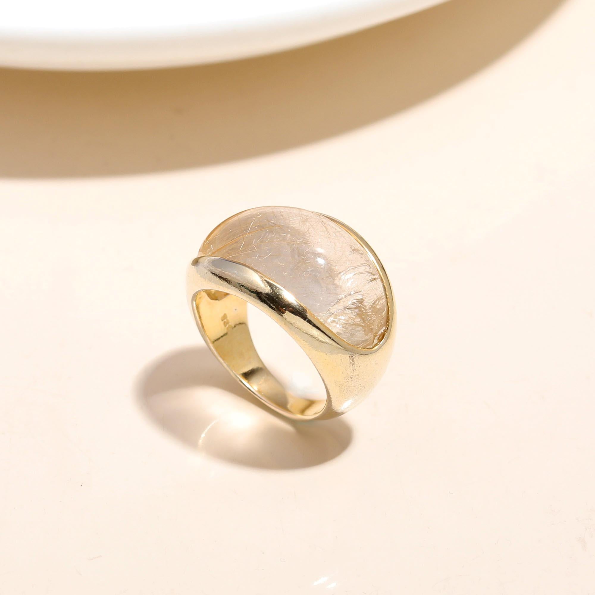 925 Silver Rutilated Quartz Ring