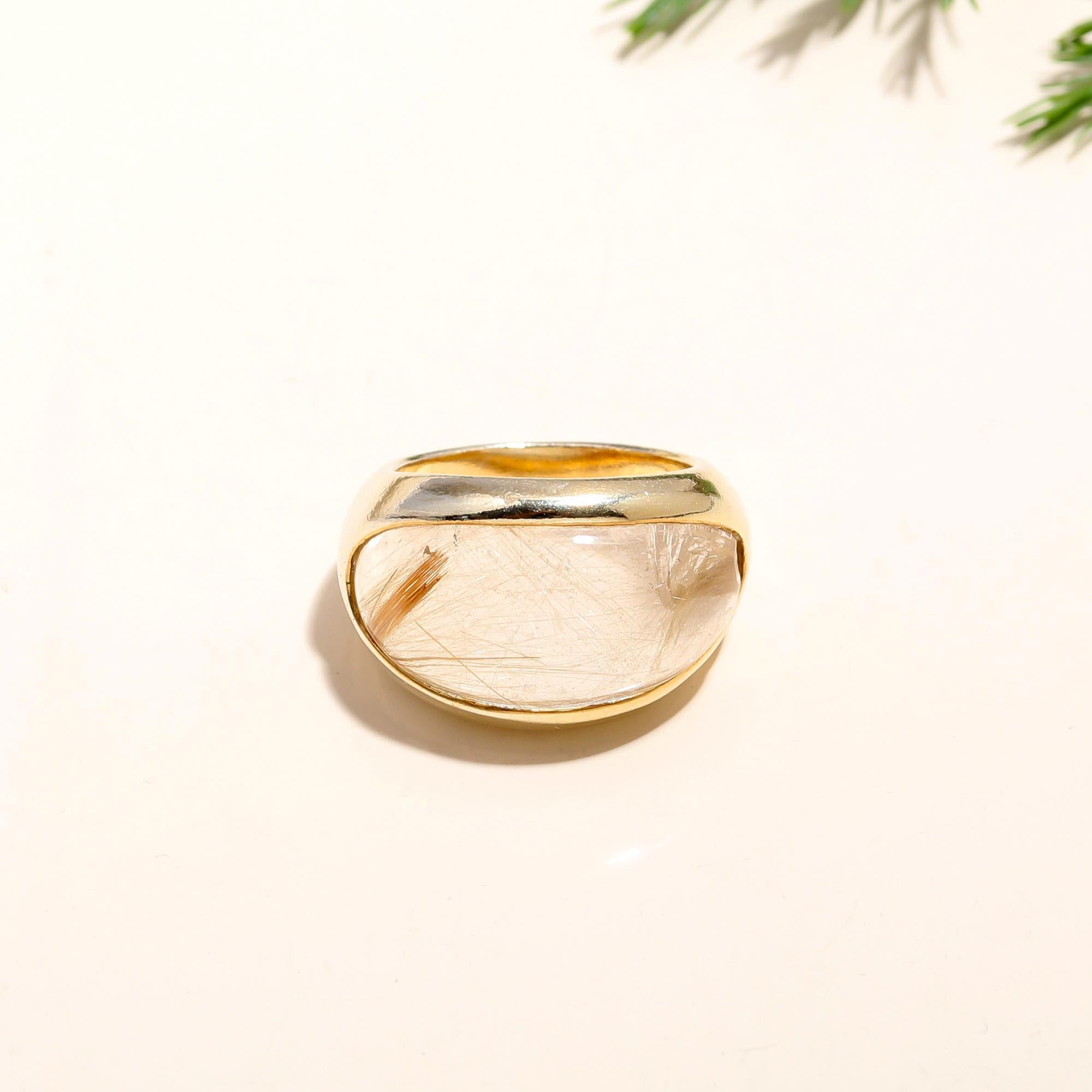 925 Silver Rutilated Quartz Ring