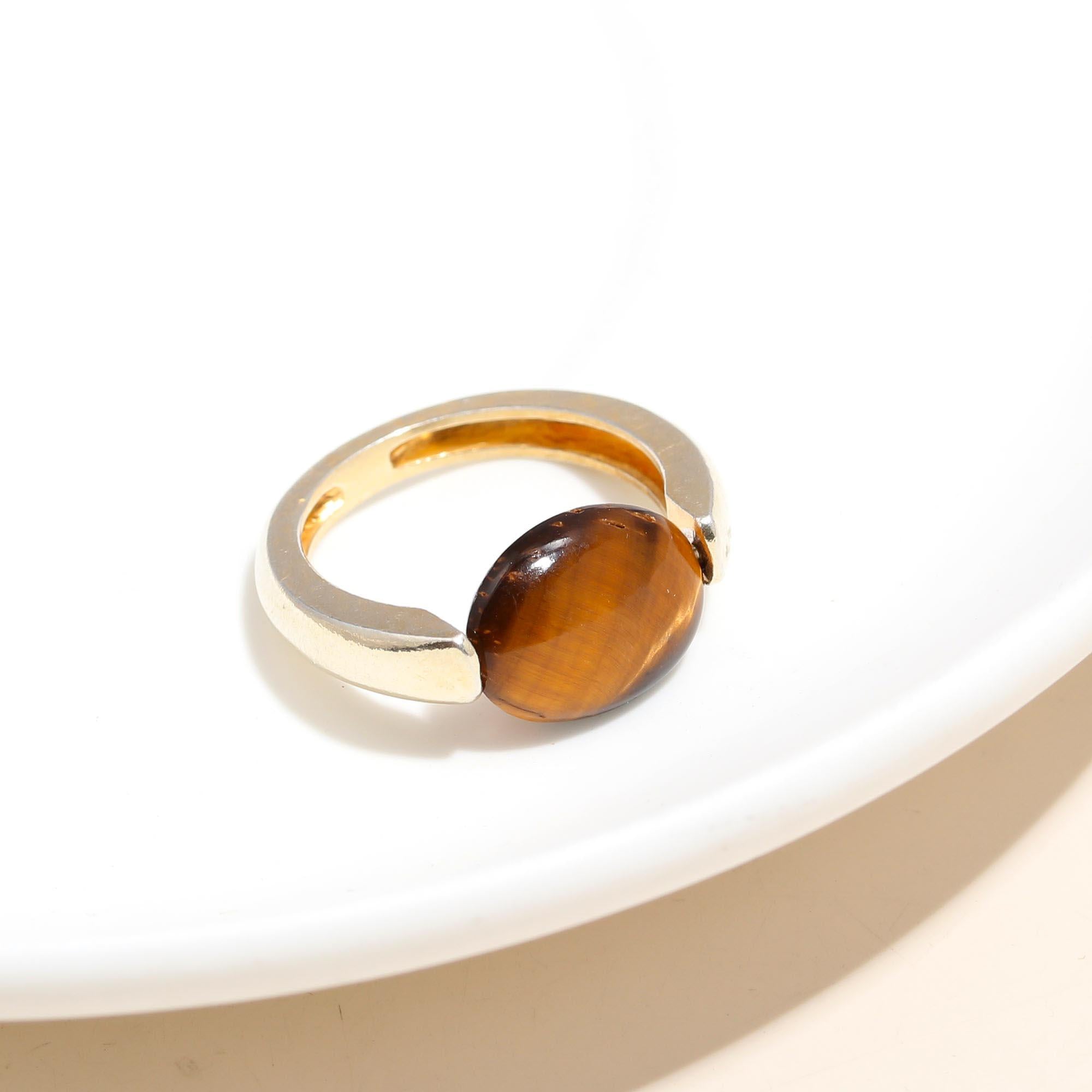 925 Silver Tiger Eye Ring