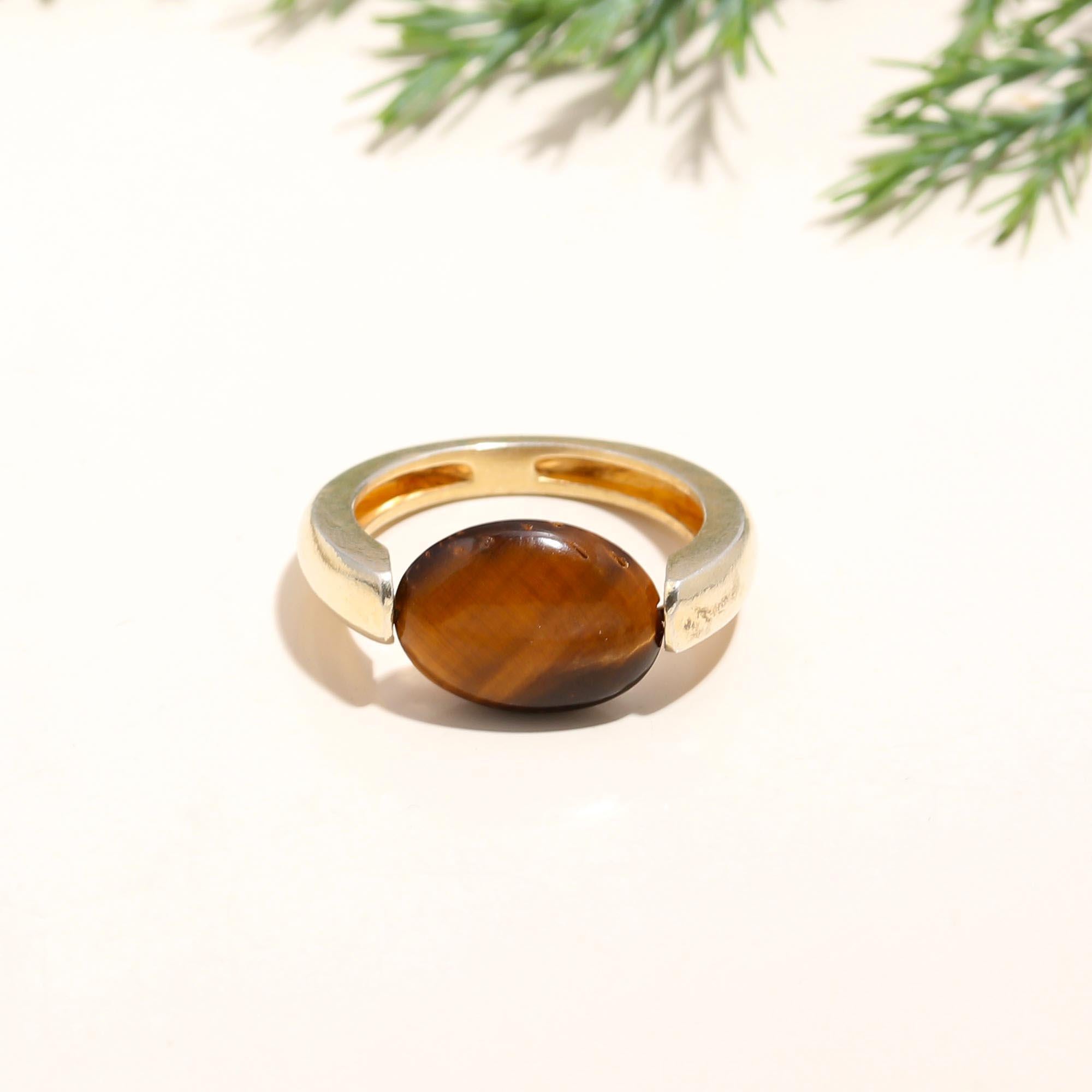925 Silver Tiger Eye Ring
