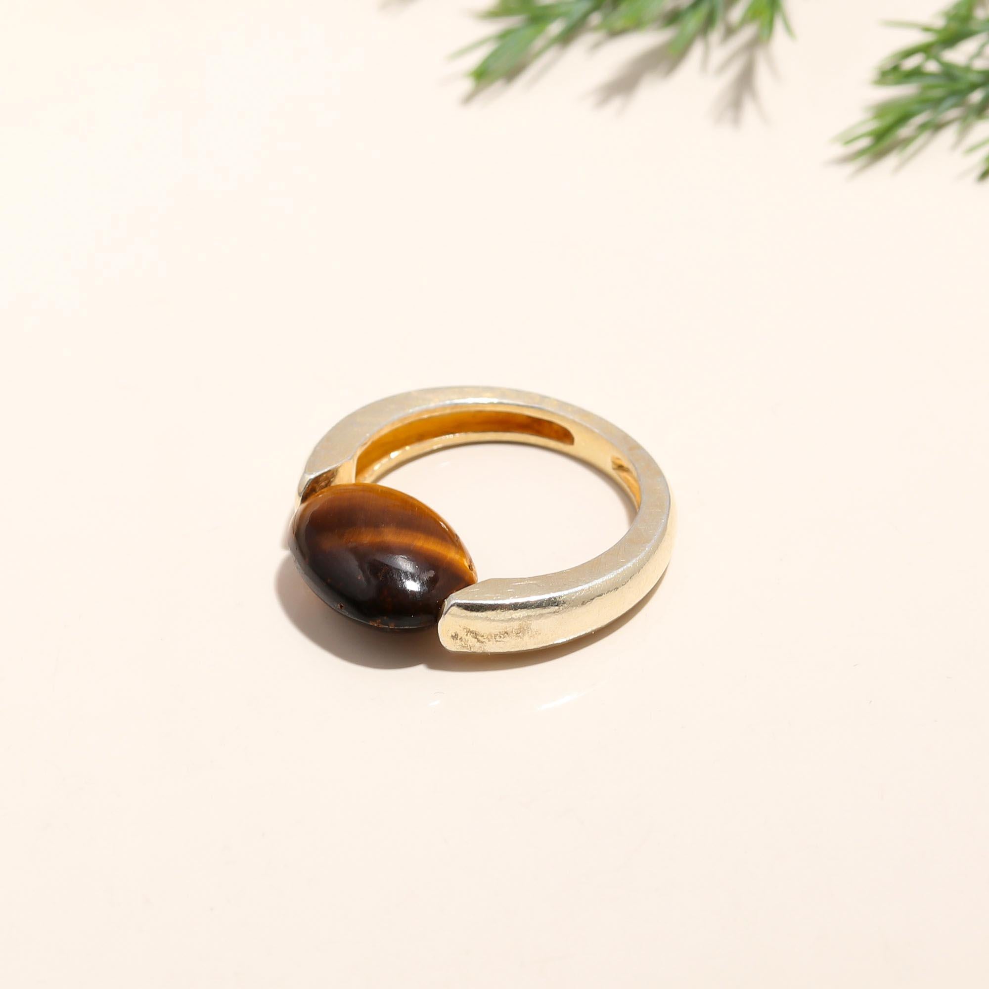 925 Silver Tiger Eye Ring