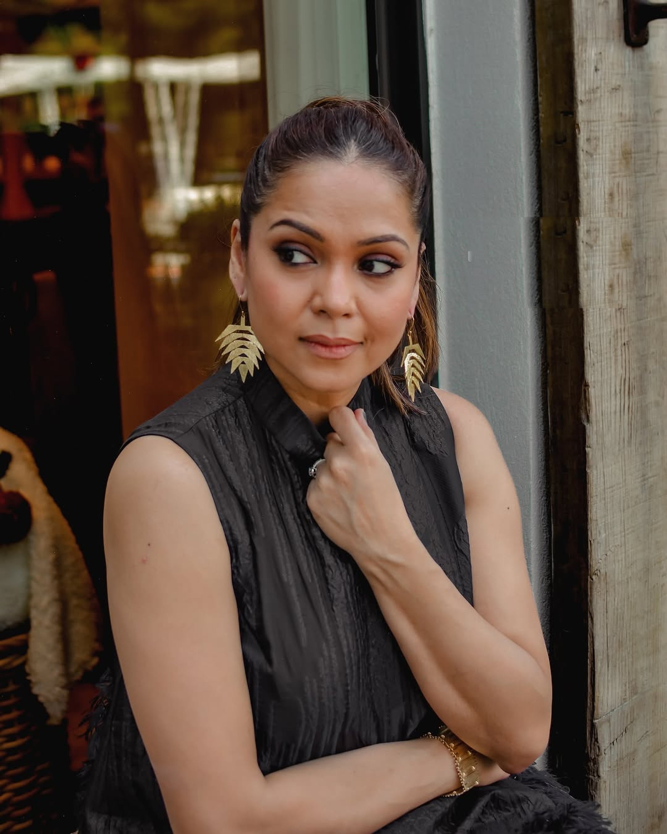 925 Silver Layered Leaf Dangle Earrings