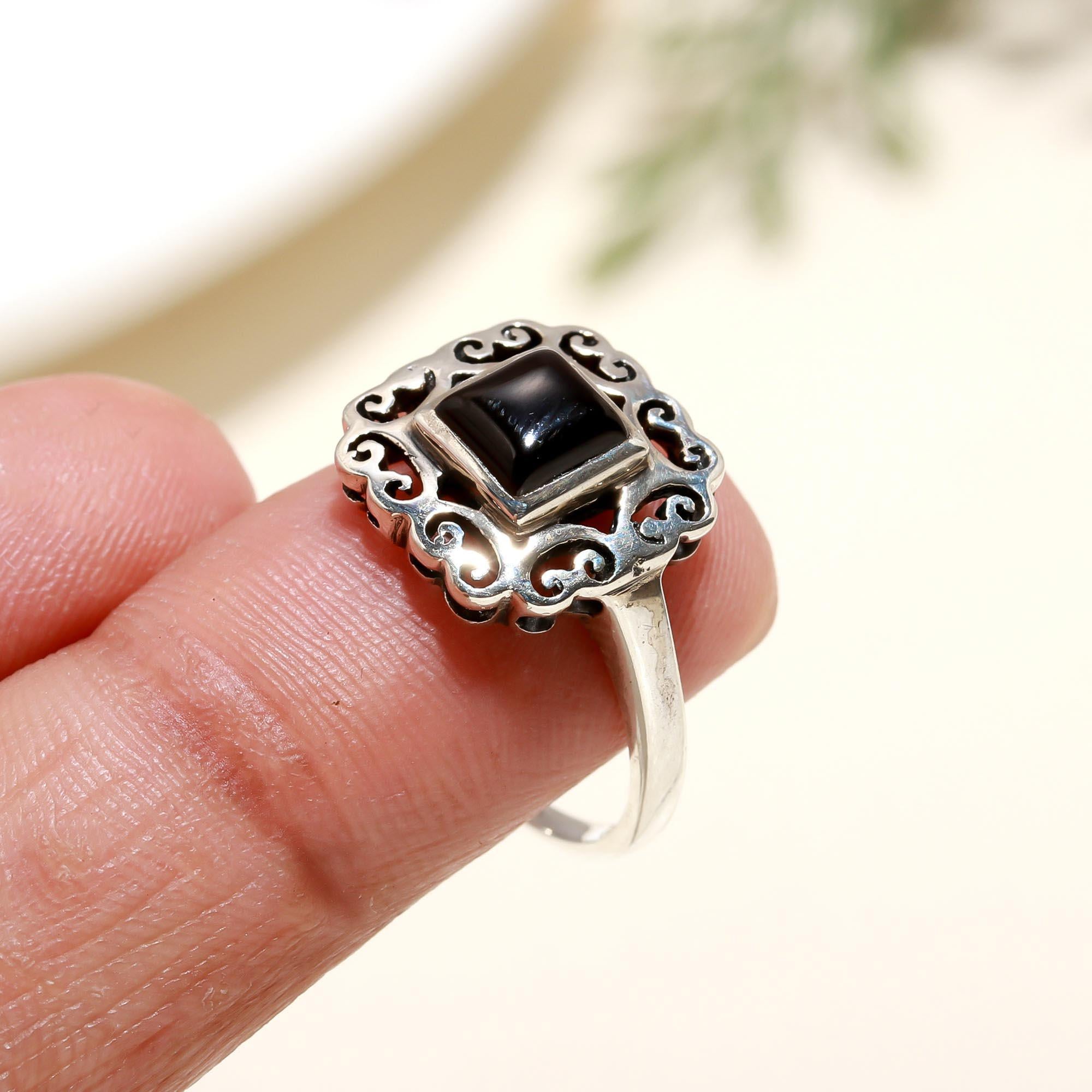 925 Silver Black Onyx Ring