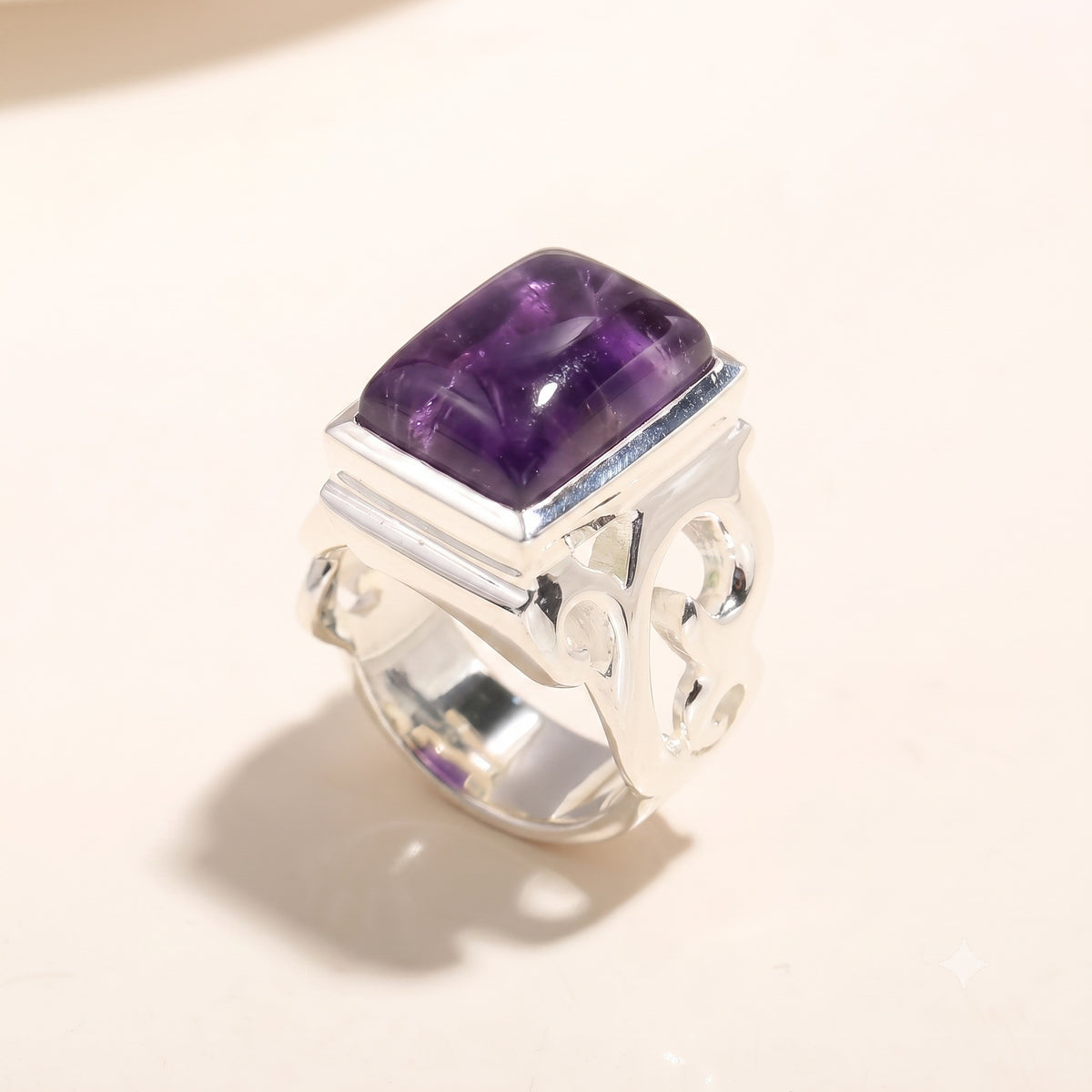 925 Silver Green Jade Ring