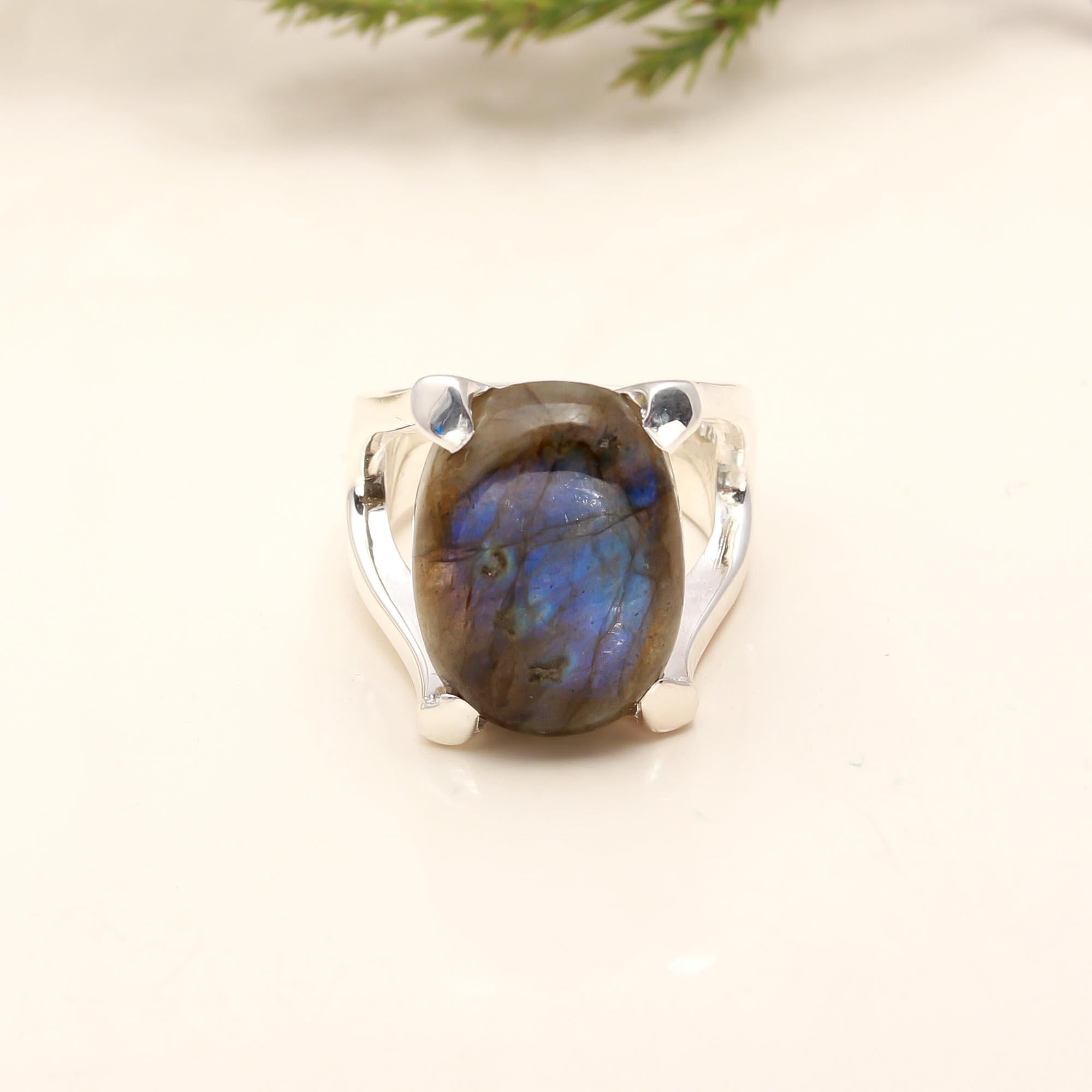 925 Silver Labradorite Ring