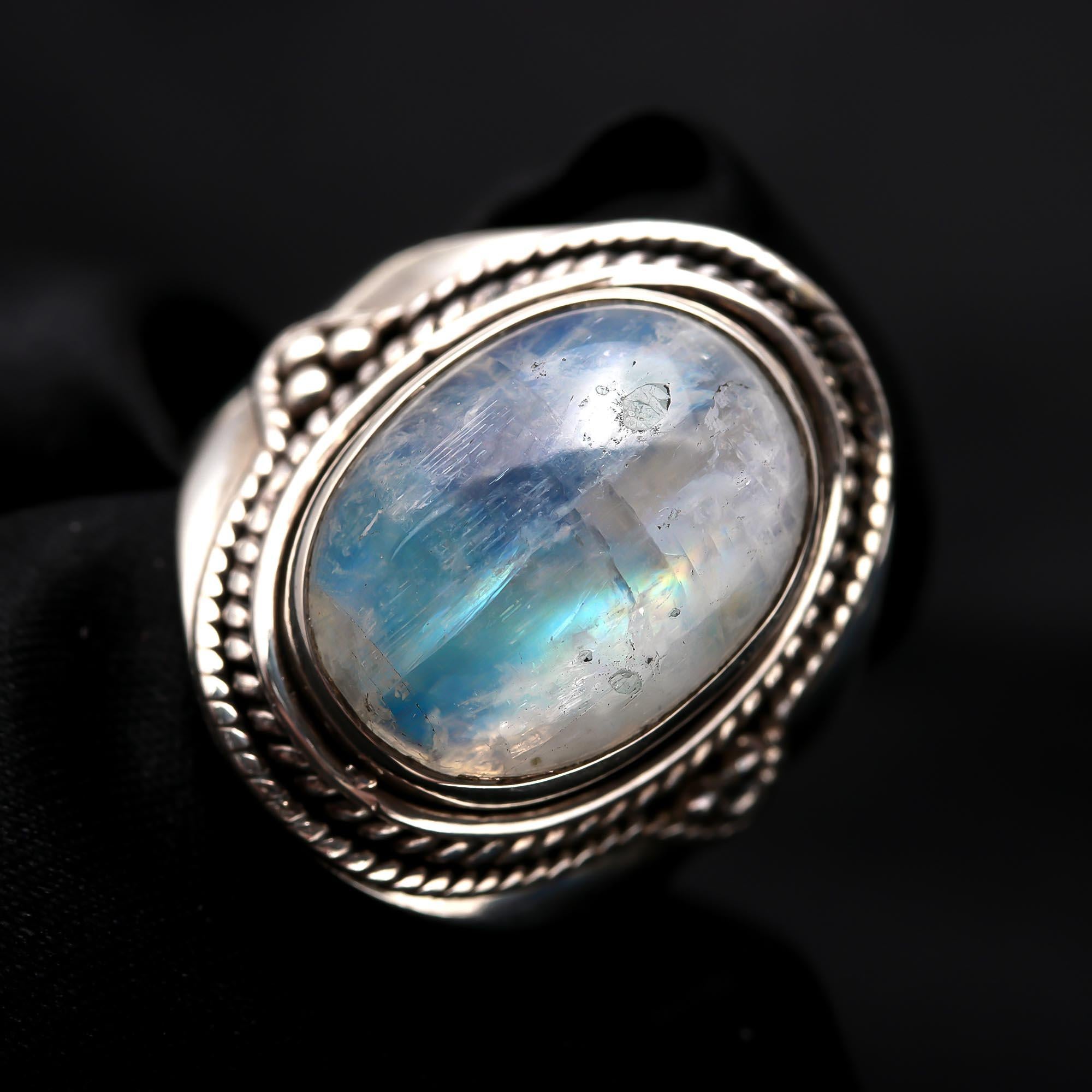 925 Silver Moonstone Boho Ring
