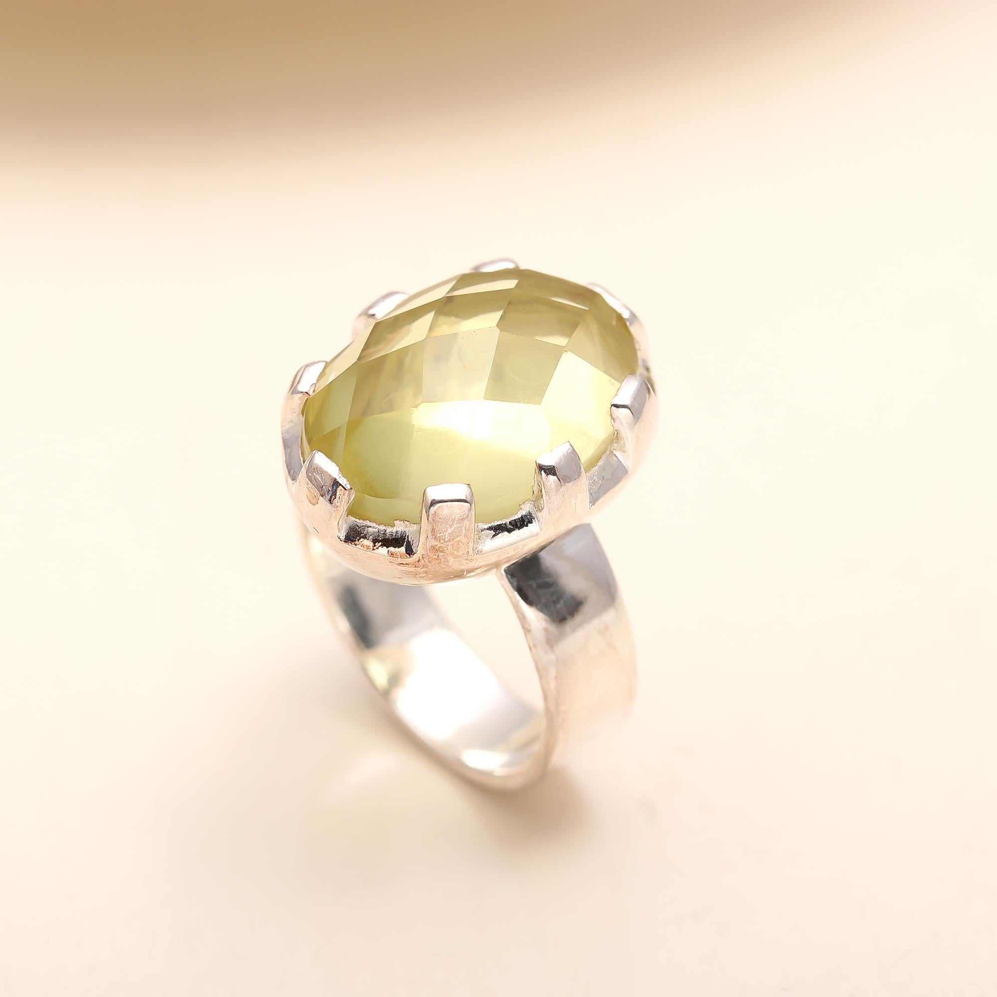 925 Silver Lemon Quartz Ring