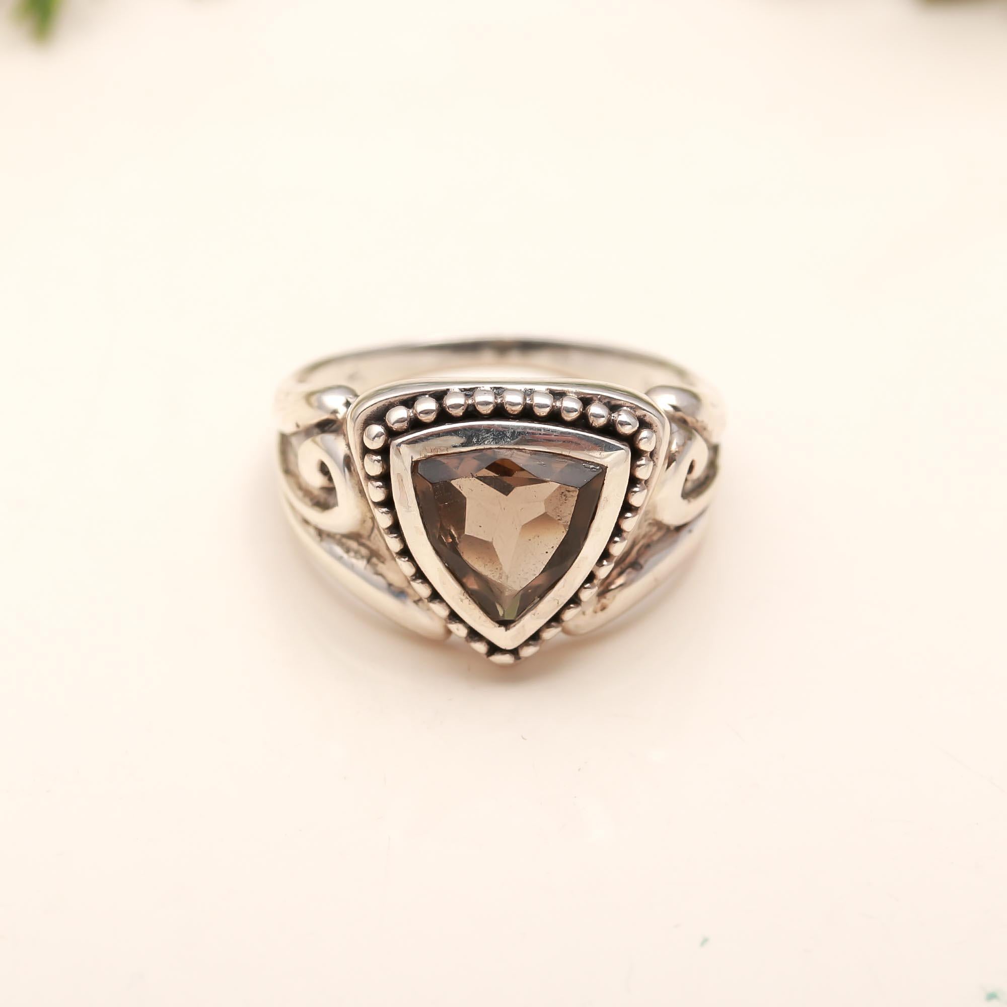 925 Silver Smoky Quartz Ring
