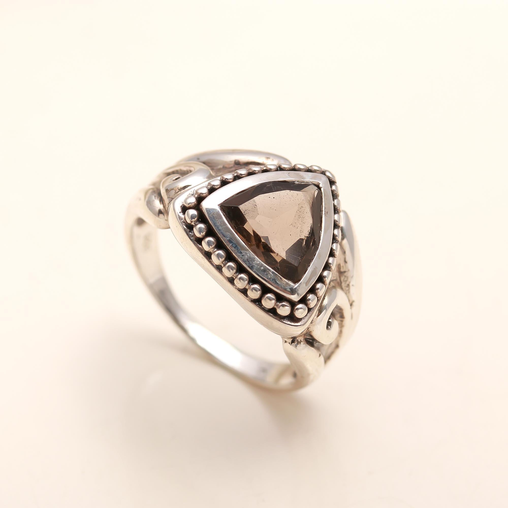 925 Silver Smoky Quartz Ring