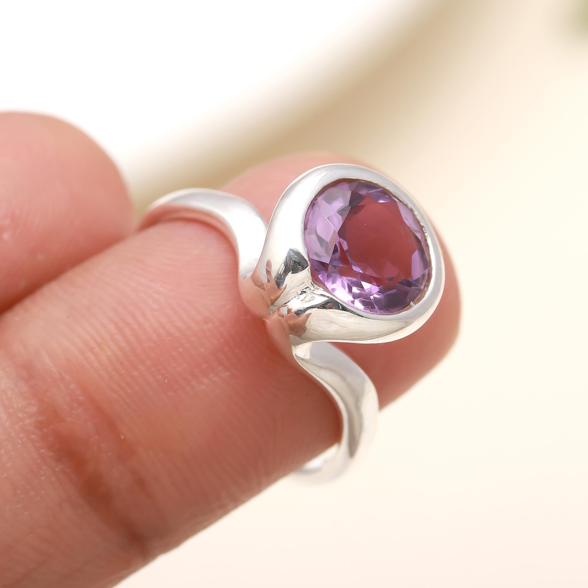 925 Silver Amethyst Ring