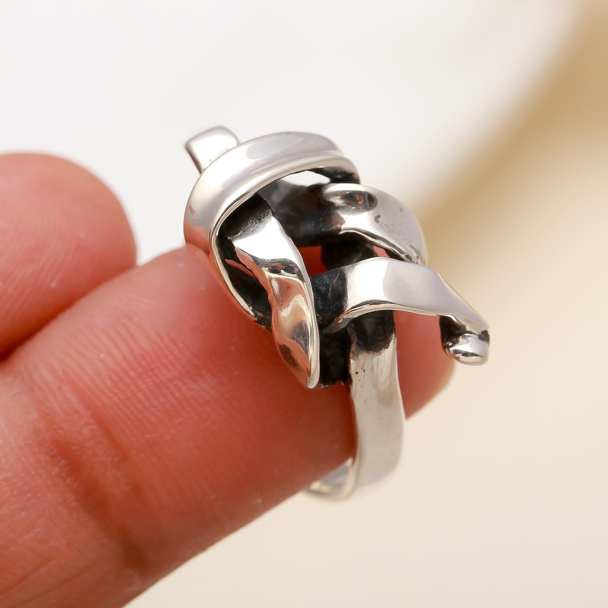 925 Silver Twisted Wave Ring