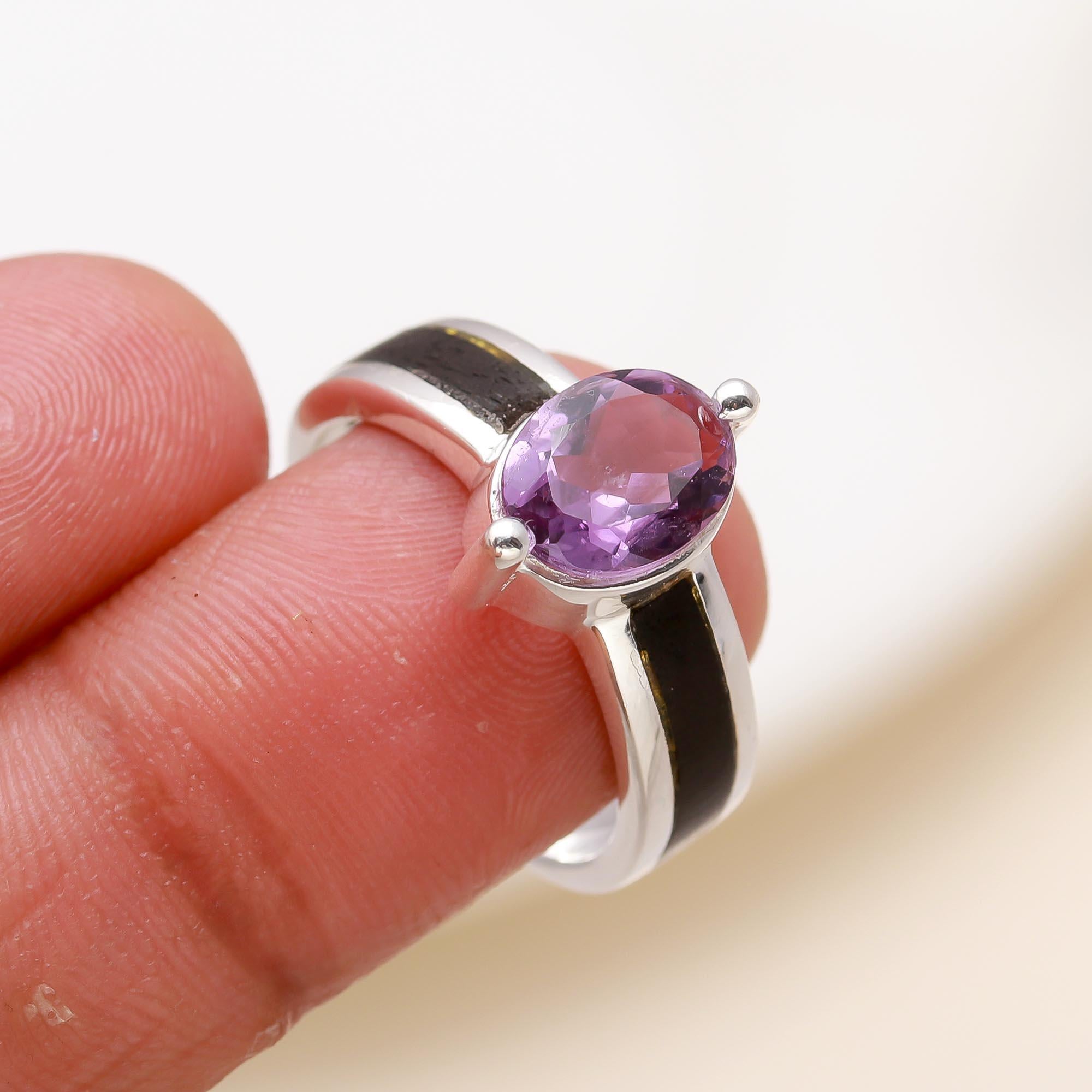 925 Silver Amethyst Ring