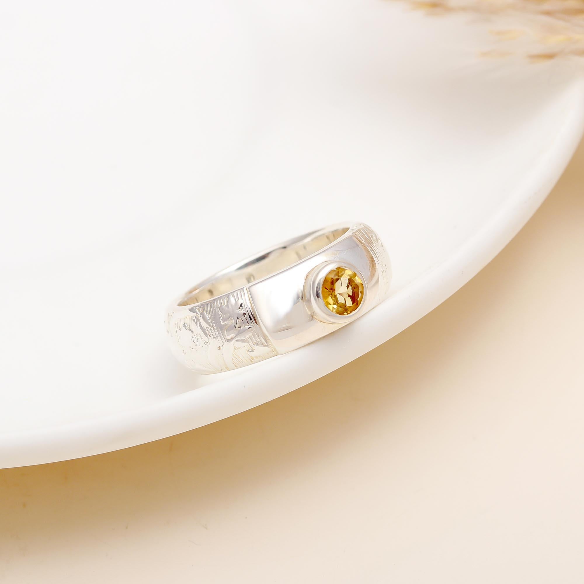 925 Silver Citrine Ring