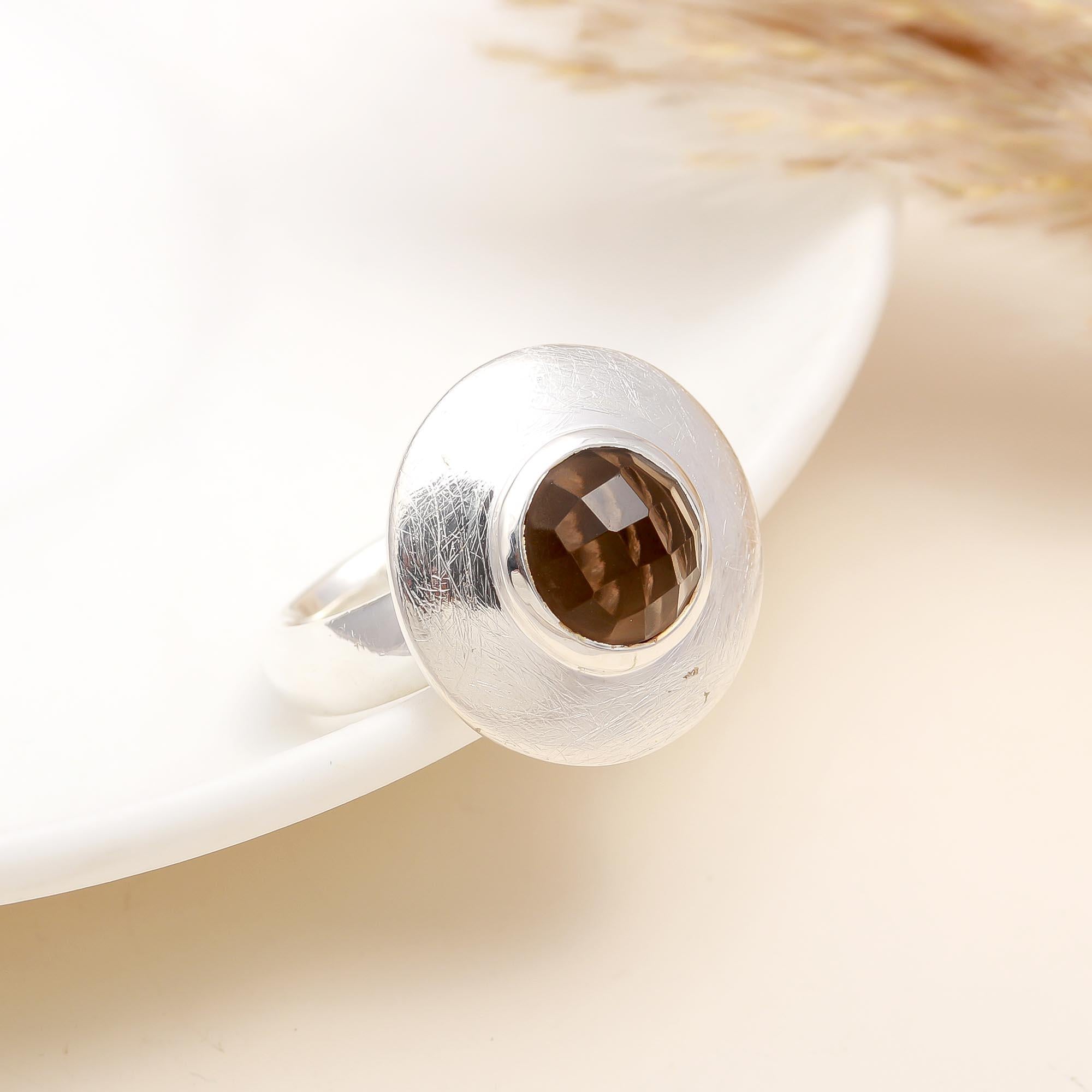 925 Silver Smoky Quartz Ring