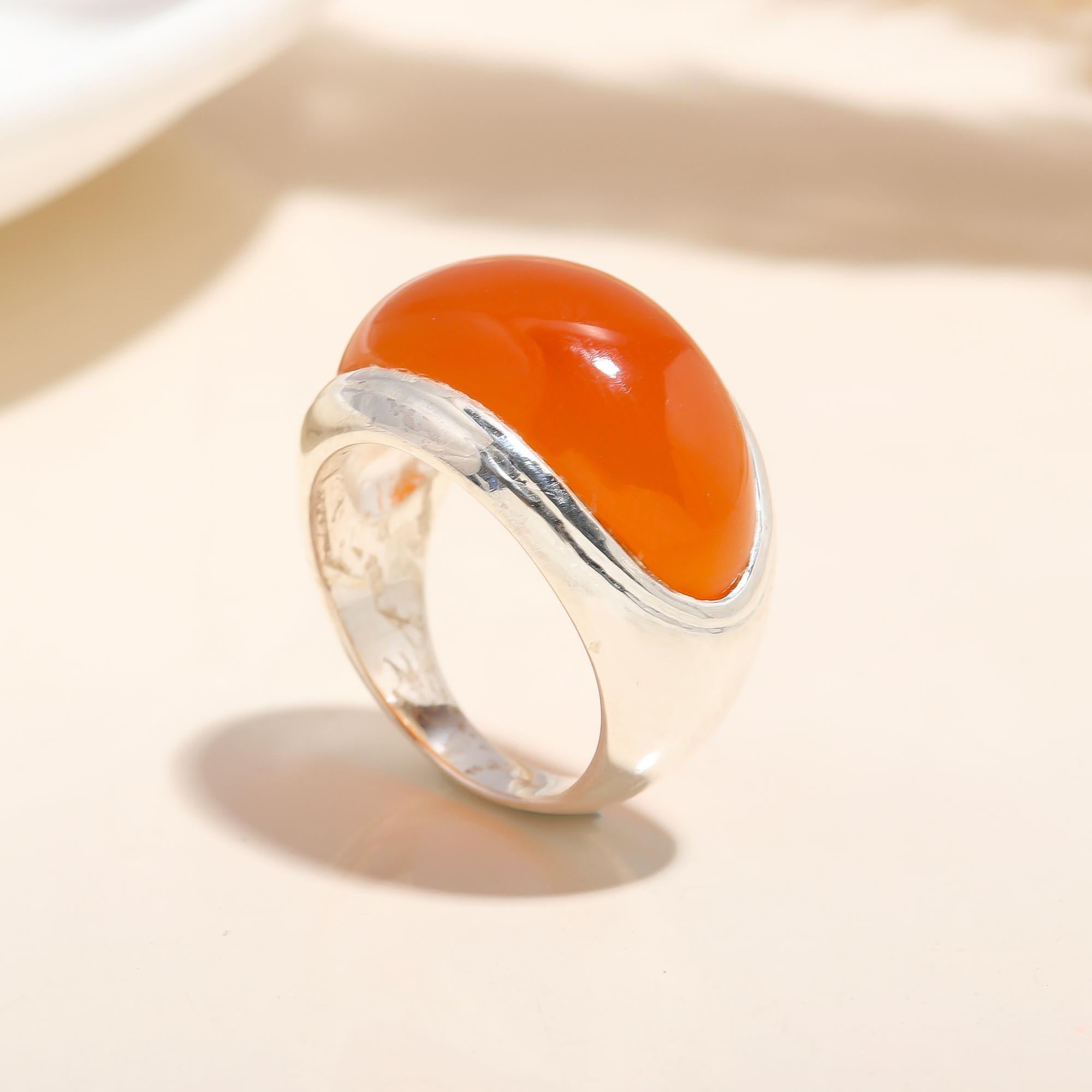 925 Silver Carnelian Ring