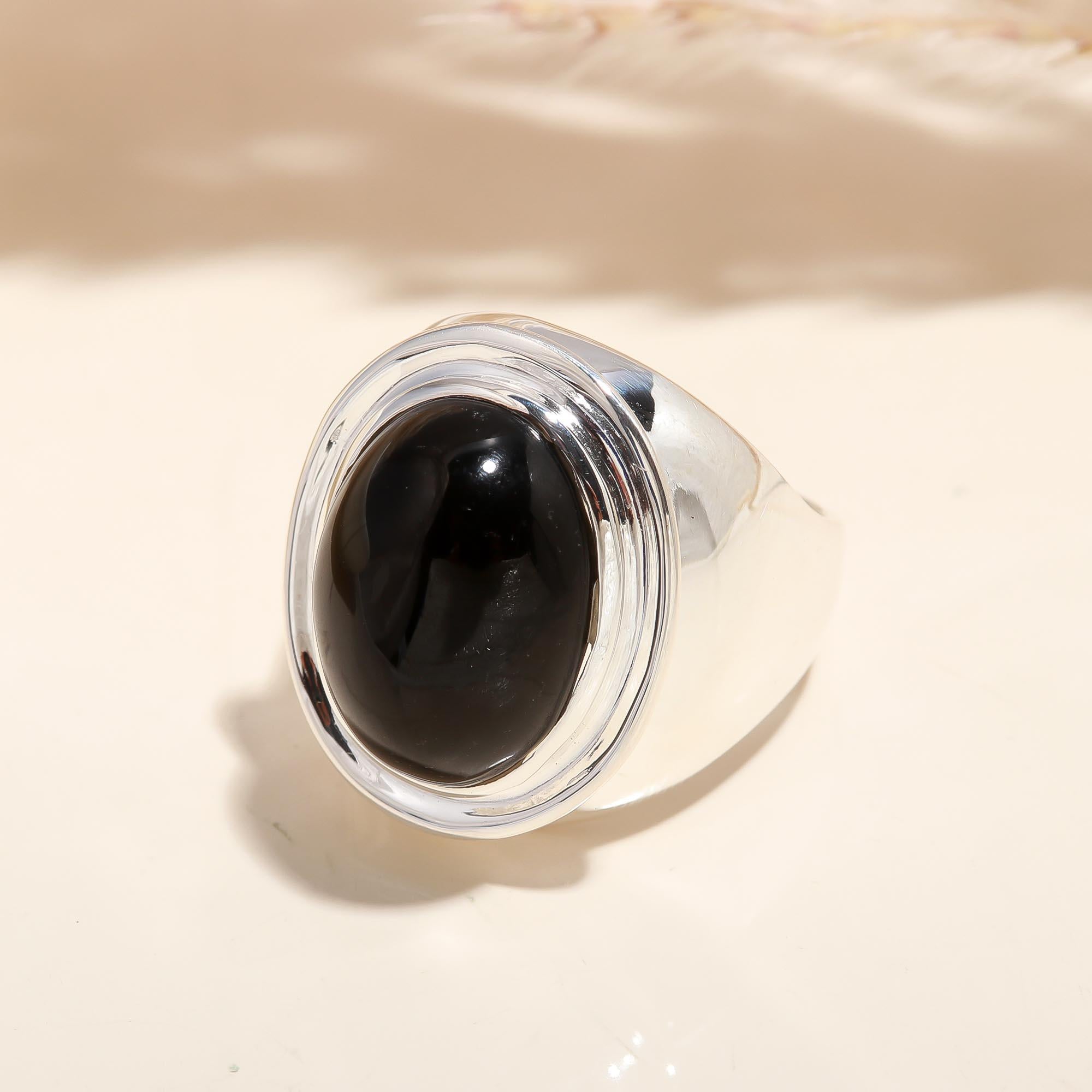 925 Silver Black Onyx Ring