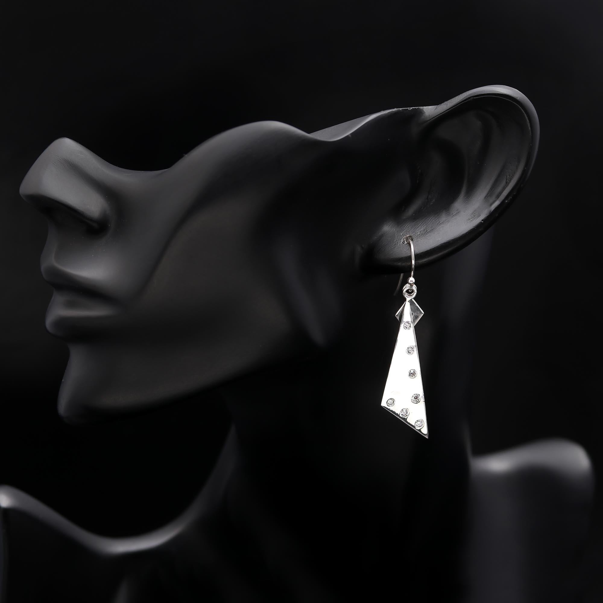 925 Silver Textured Dangle Earrings